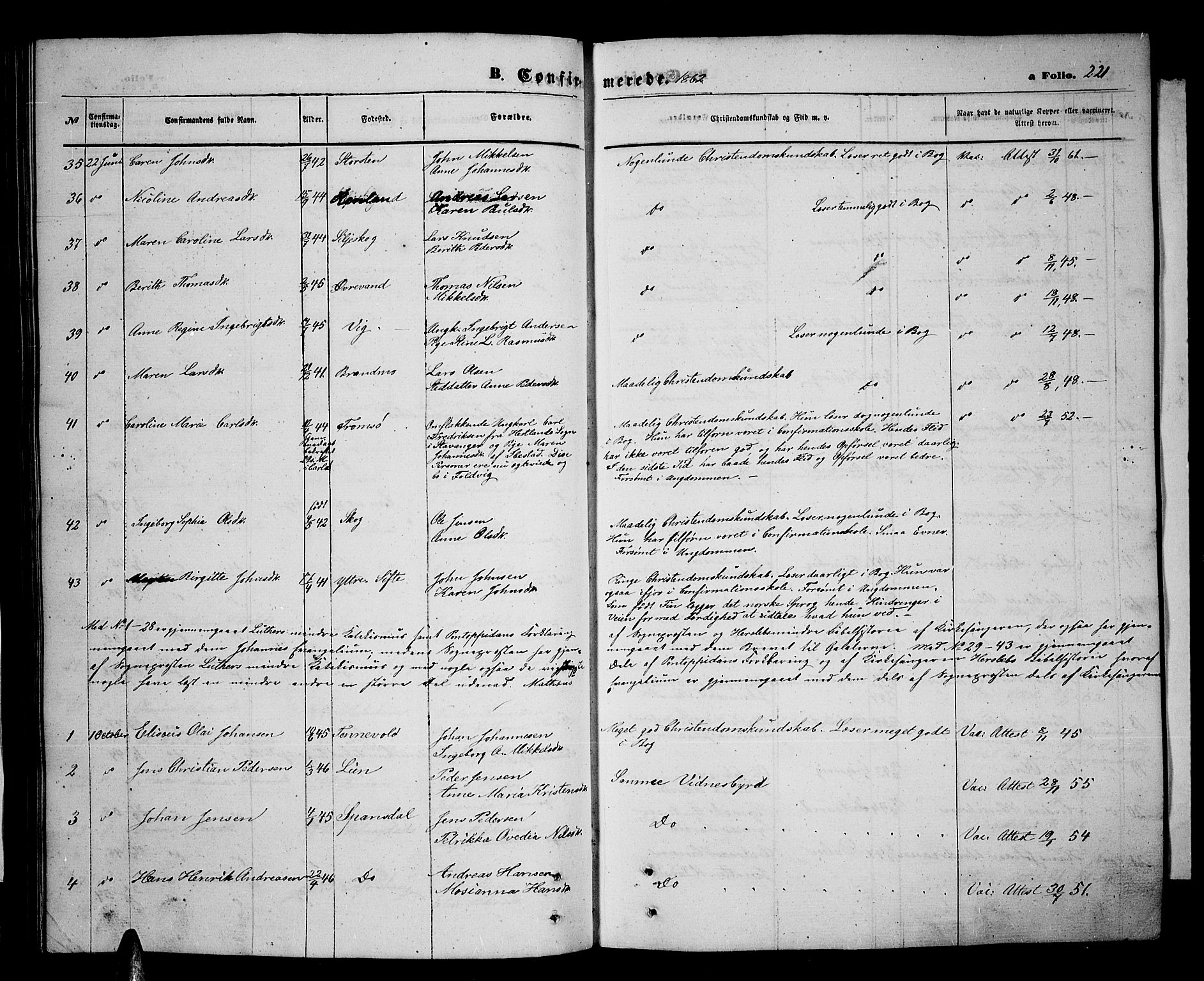 Ibestad sokneprestembete, AV/SATØ-S-0077/H/Ha/Hab/L0005klokker: Parish register (copy) no. 5, 1860-1871, p. 221