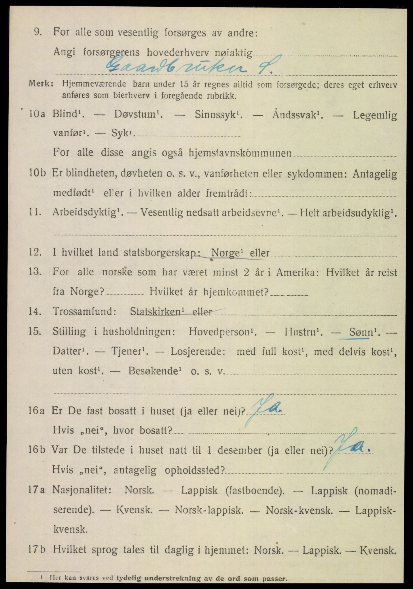 SAT, 1920 census for Meløy, 1920, p. 4698