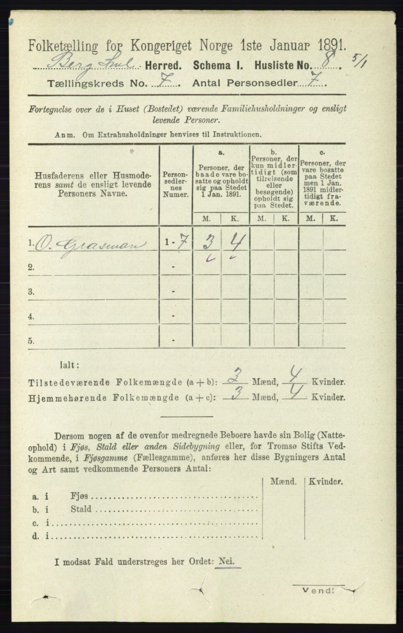 RA, 1891 census for 0116 Berg, 1891, p. 4910