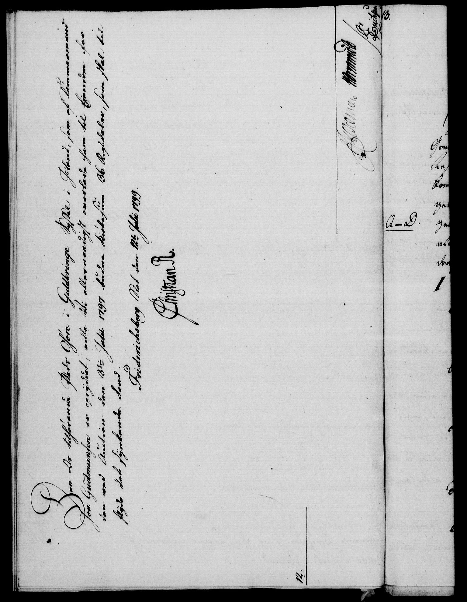 Rentekammeret, Kammerkanselliet, RA/EA-3111/G/Gf/Gfa/L0081: Norsk relasjons- og resolusjonsprotokoll (merket RK 52.81), 1799, p. 417