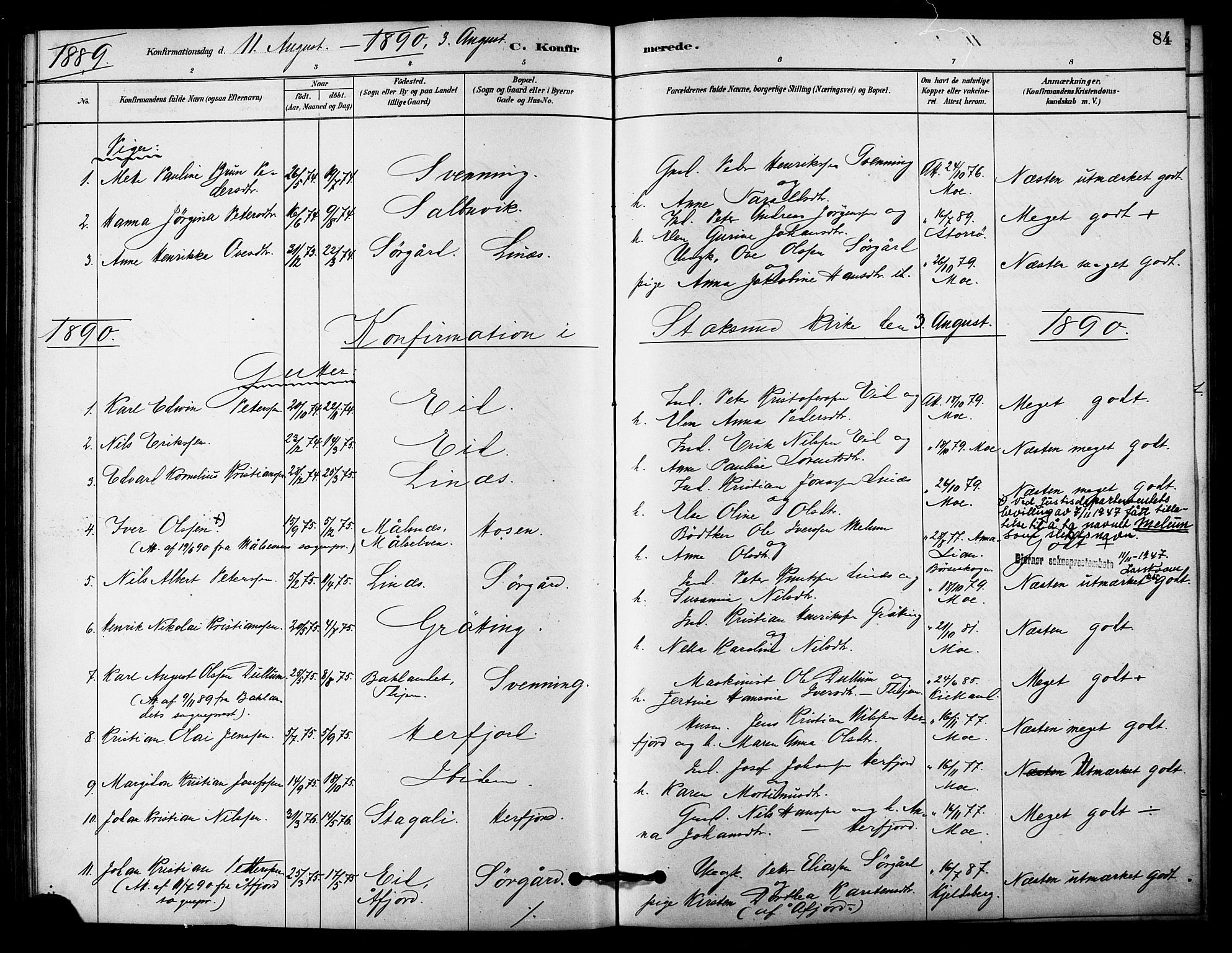 Ministerialprotokoller, klokkerbøker og fødselsregistre - Sør-Trøndelag, SAT/A-1456/656/L0692: Parish register (official) no. 656A01, 1879-1893, p. 84