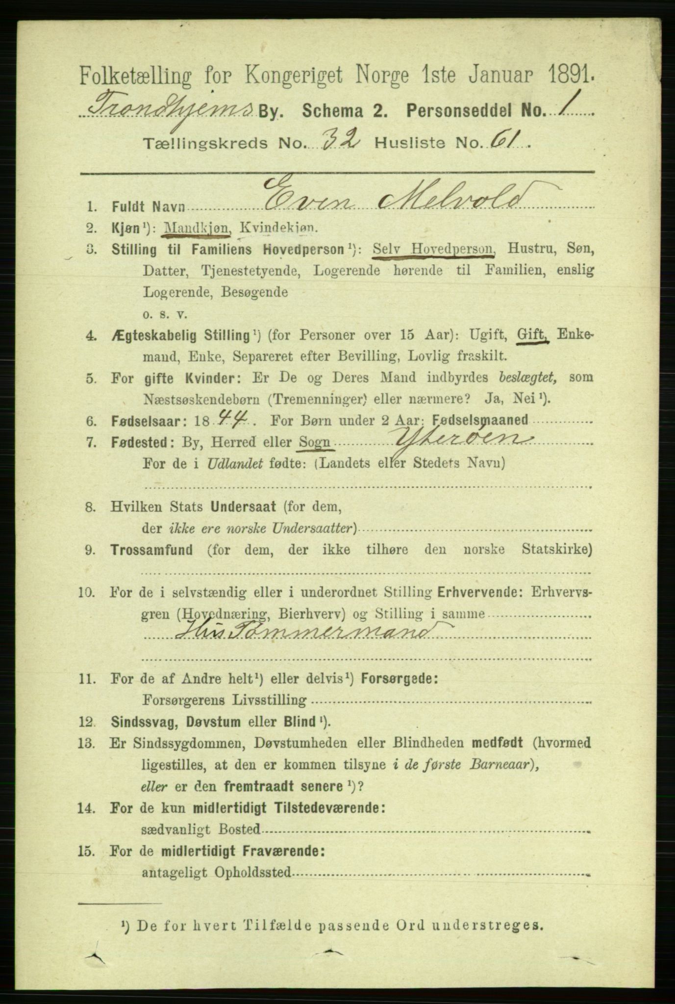 RA, 1891 census for 1601 Trondheim, 1891, p. 24949