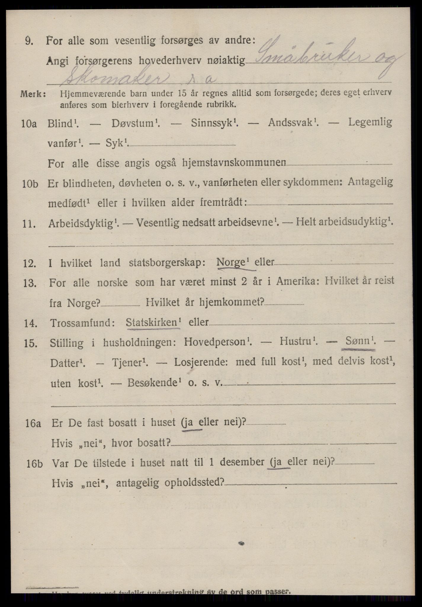 SAT, 1920 census for Grytten, 1920, p. 2629