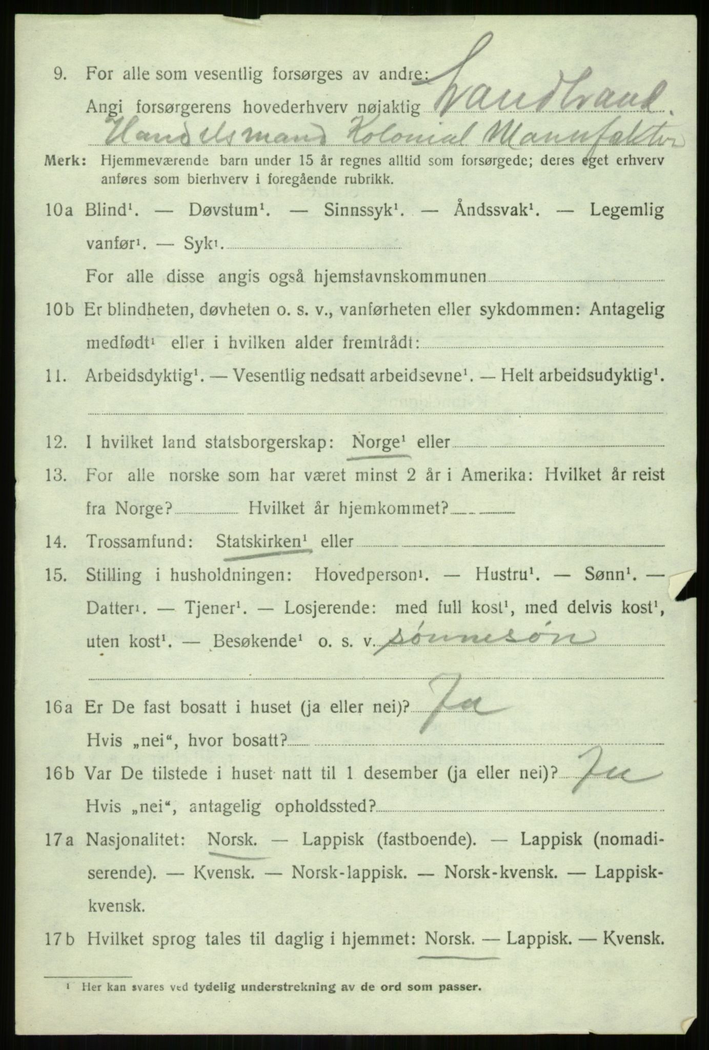 SATØ, 1920 census for Lenvik, 1920, p. 6827