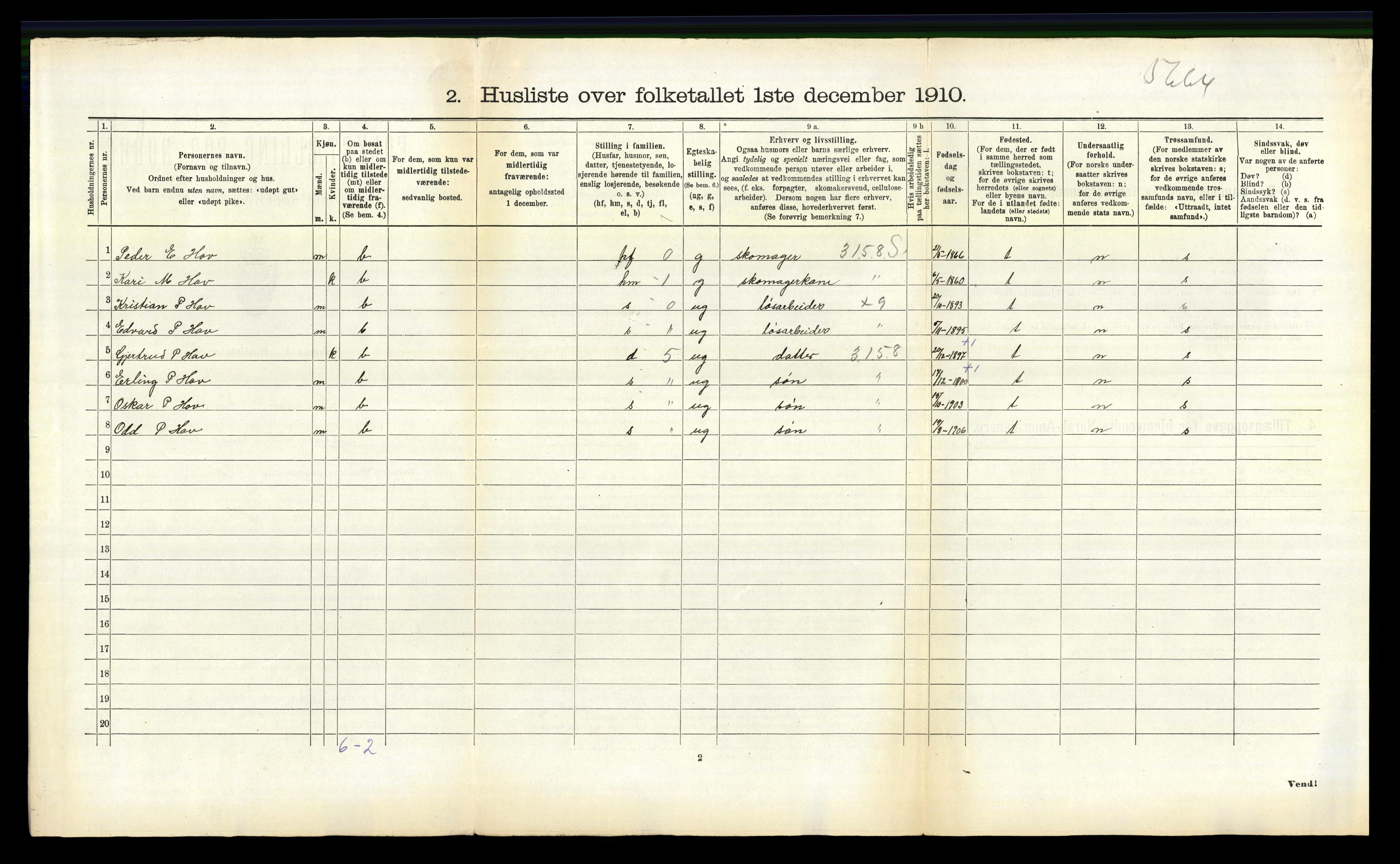 RA, 1910 census for Leikanger, 1910, p. 723