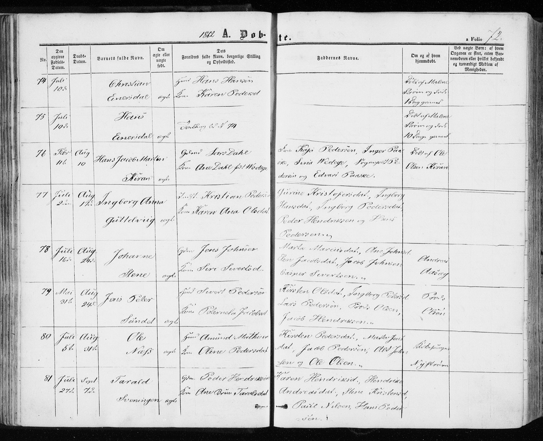 Ministerialprotokoller, klokkerbøker og fødselsregistre - Sør-Trøndelag, AV/SAT-A-1456/657/L0705: Parish register (official) no. 657A06, 1858-1867, p. 72