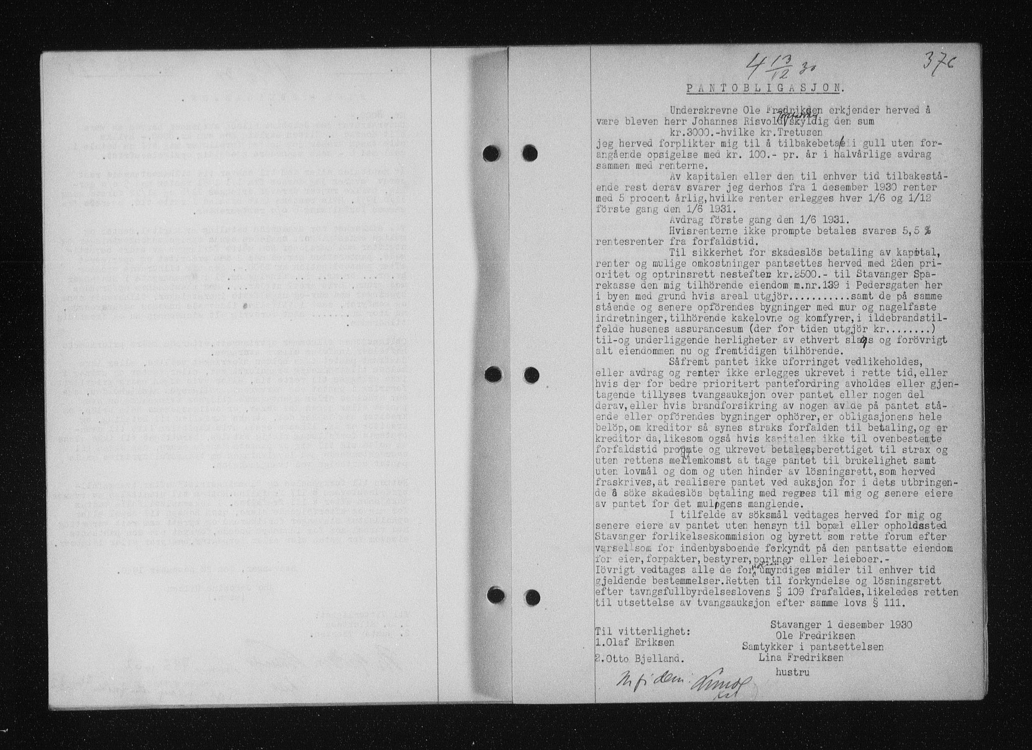 Stavanger byfogd, AV/SAST-A-101408/001/4/41/410/410BB/L0058: Mortgage book no. 48, 1930-1931, Deed date: 13.12.1930