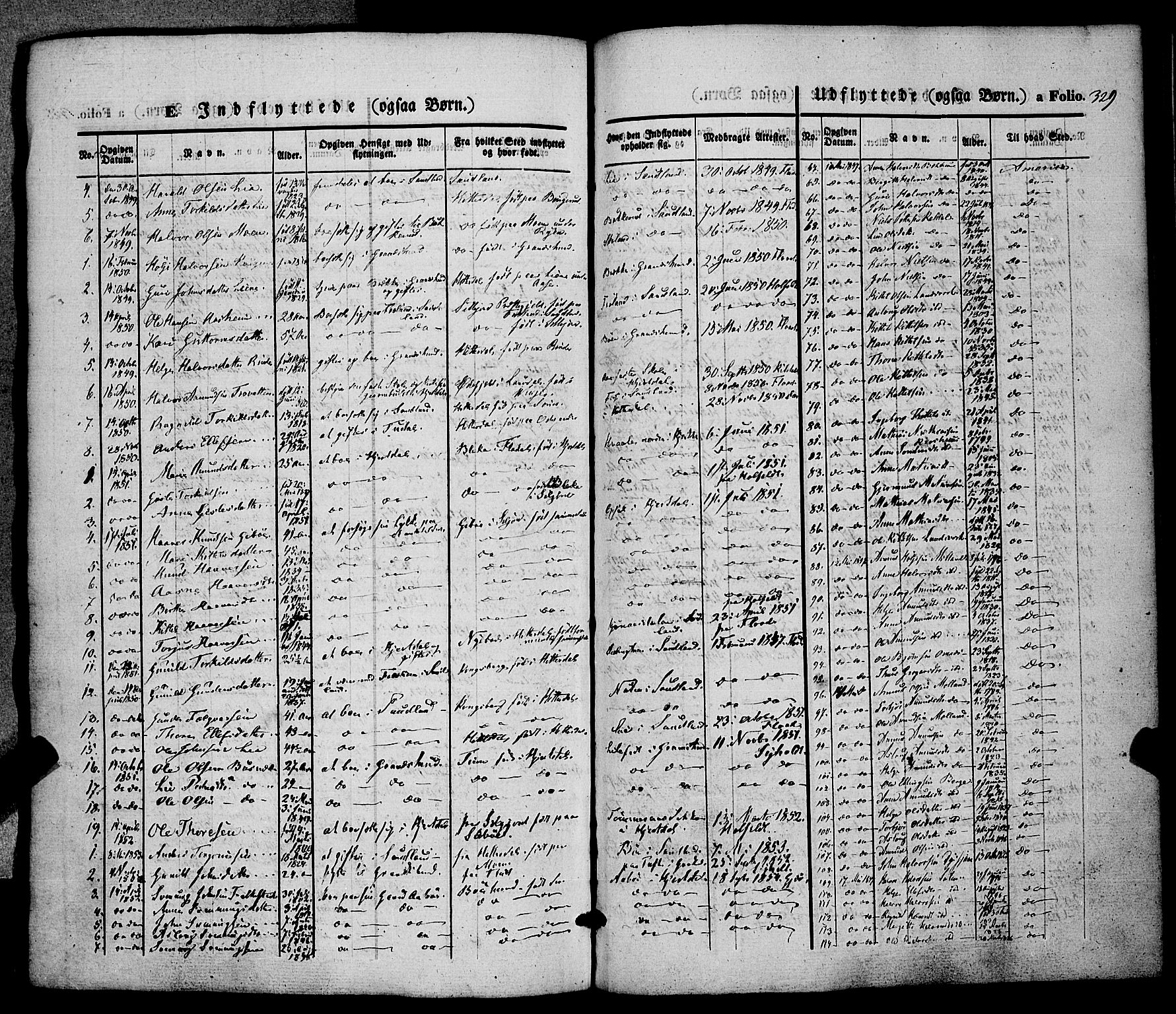 Hjartdal kirkebøker, SAKO/A-270/F/Fa/L0008: Parish register (official) no. I 8, 1844-1859, p. 329