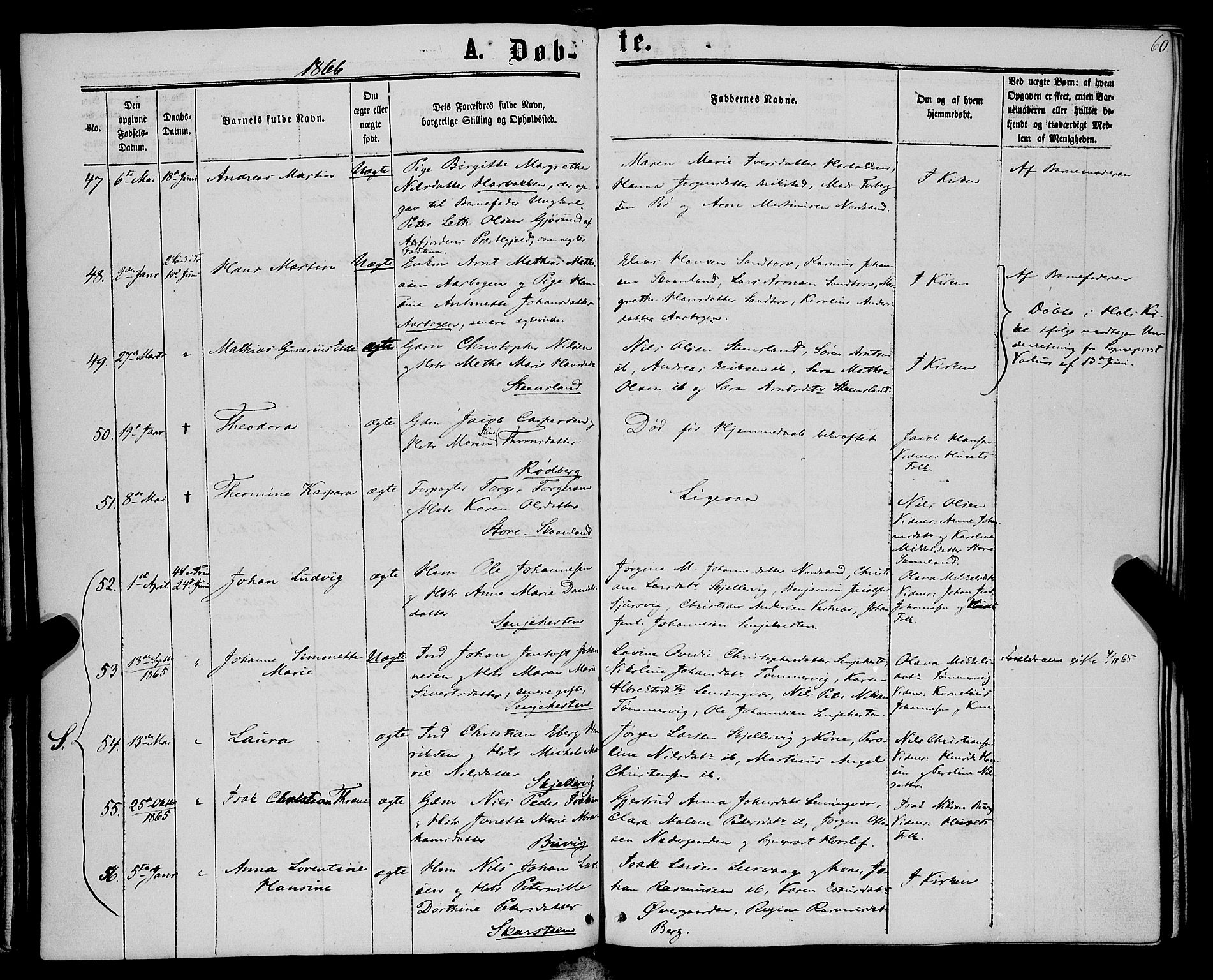 Trondenes sokneprestkontor, SATØ/S-1319/H/Ha/L0012kirke: Parish register (official) no. 12, 1863-1870, p. 60