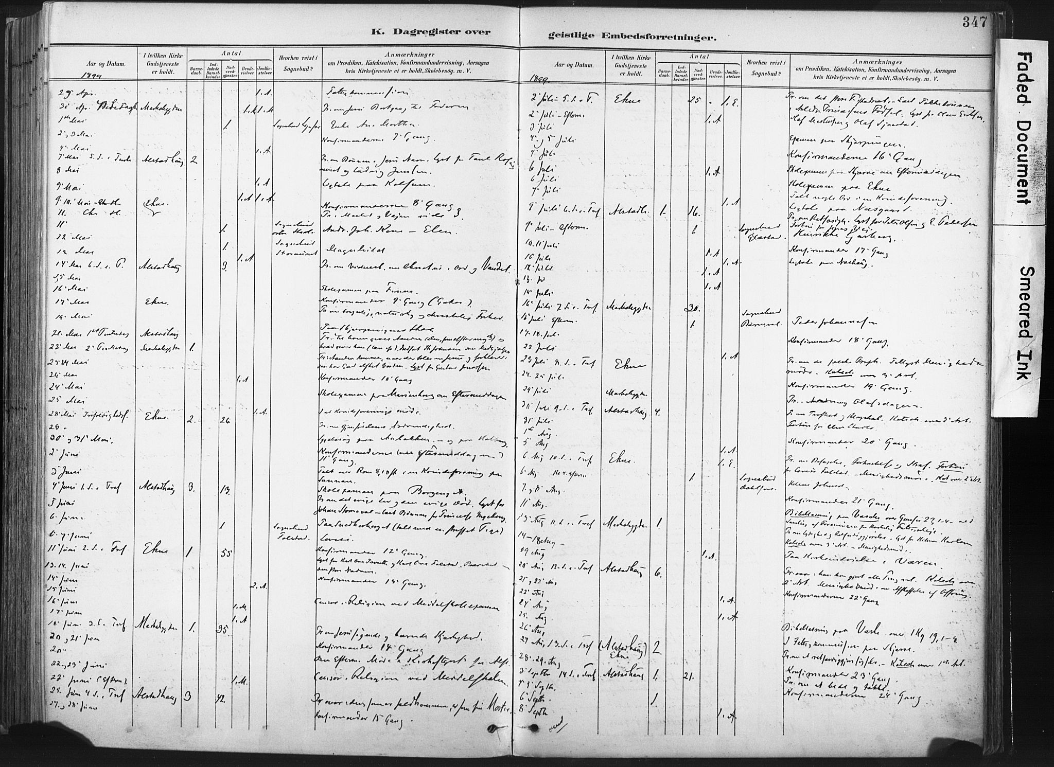 Ministerialprotokoller, klokkerbøker og fødselsregistre - Nord-Trøndelag, AV/SAT-A-1458/717/L0162: Parish register (official) no. 717A12, 1898-1923, p. 347
