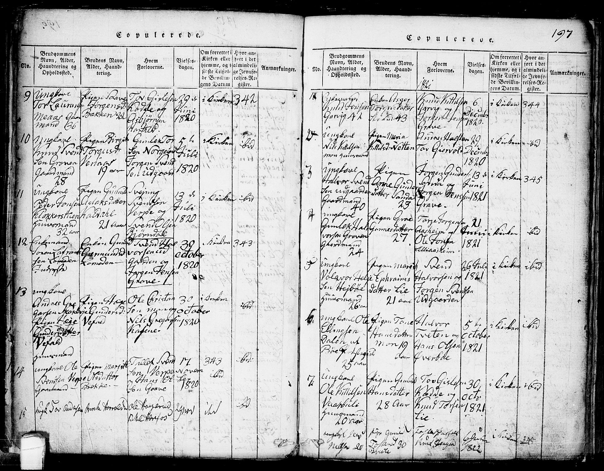 Seljord kirkebøker, SAKO/A-20/G/Ga/L0001: Parish register (copy) no. I 1, 1815-1854, p. 197