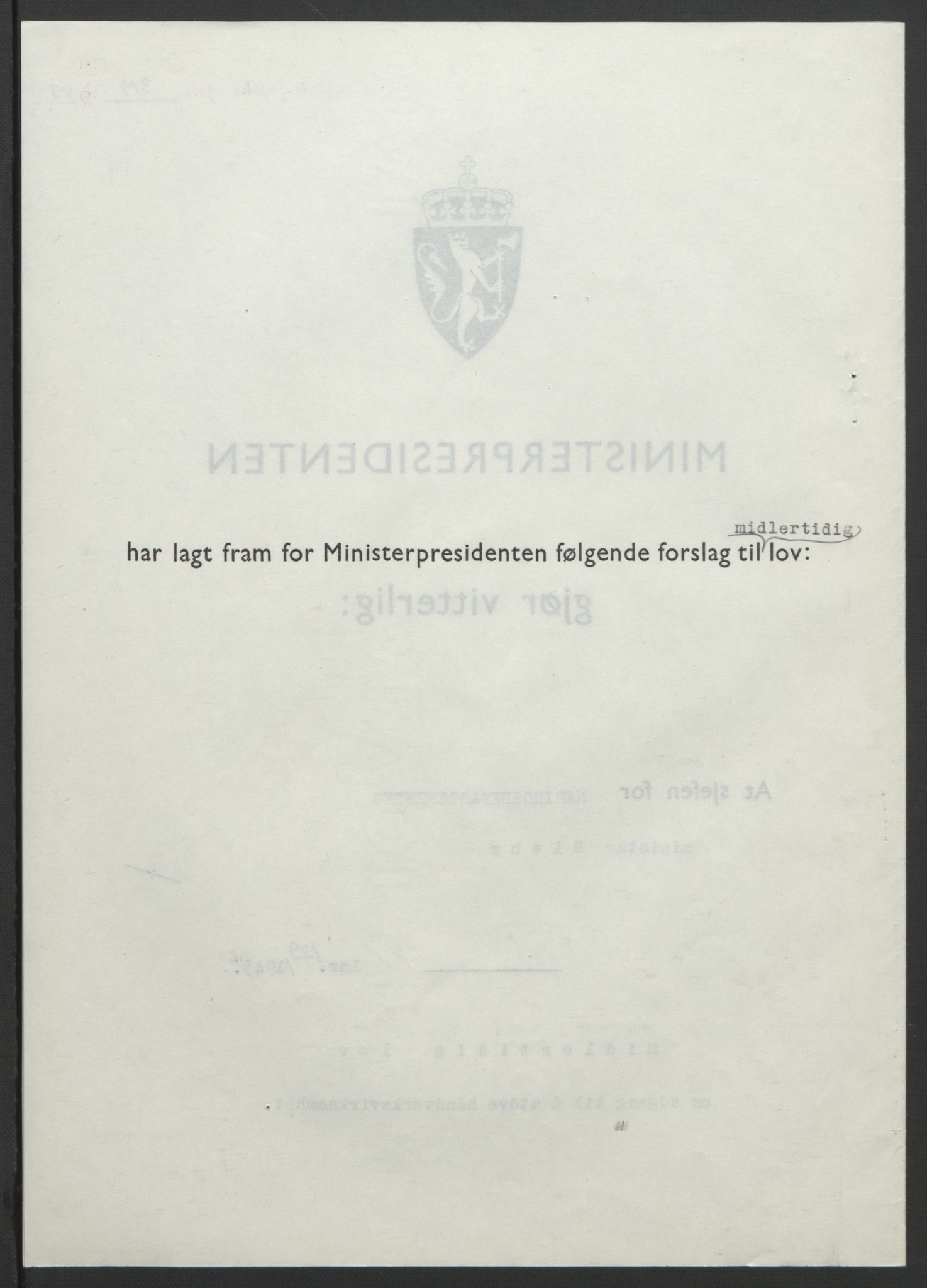 NS-administrasjonen 1940-1945 (Statsrådsekretariatet, de kommisariske statsråder mm), AV/RA-S-4279/D/Db/L0099: Lover, 1943, p. 605