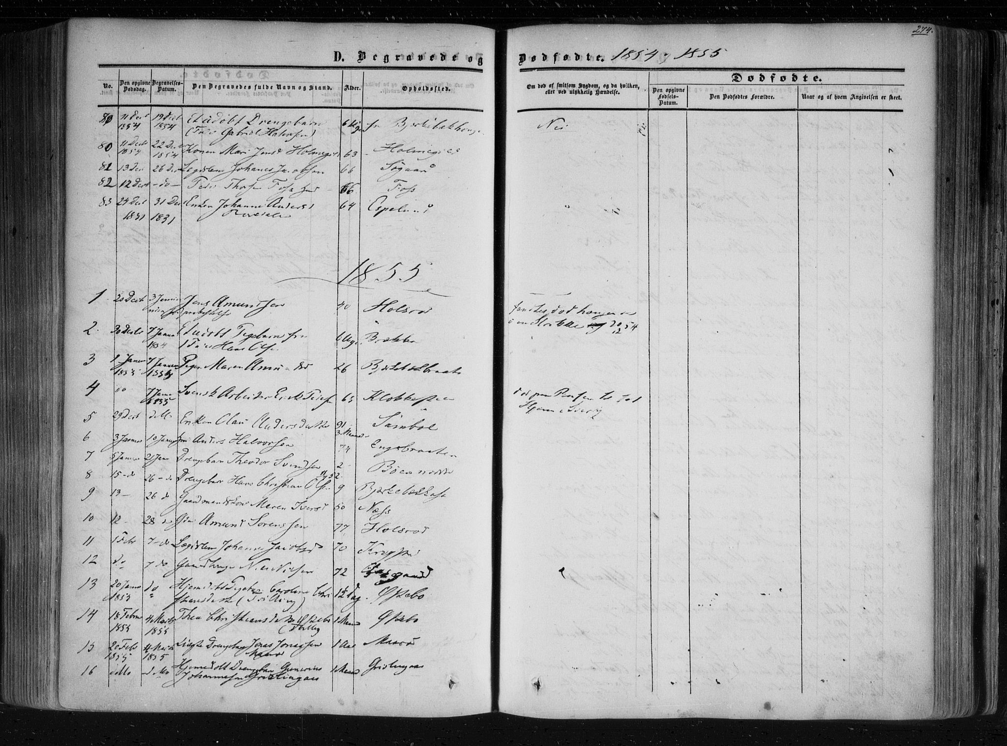 Aremark prestekontor Kirkebøker, SAO/A-10899/F/Fc/L0003: Parish register (official) no. III 3, 1850-1865, p. 274