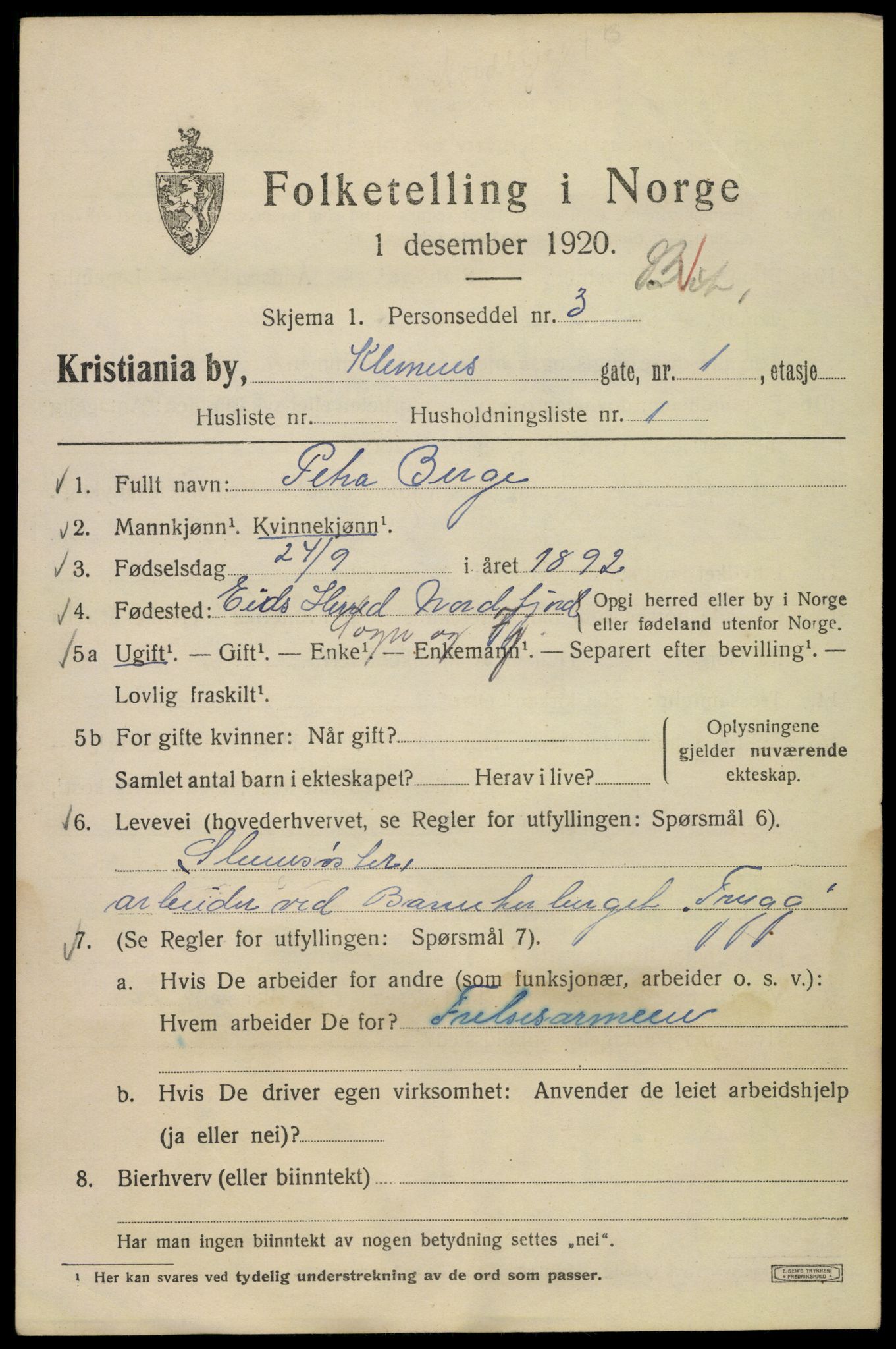 SAO, 1920 census for Kristiania, 1920, p. 343773