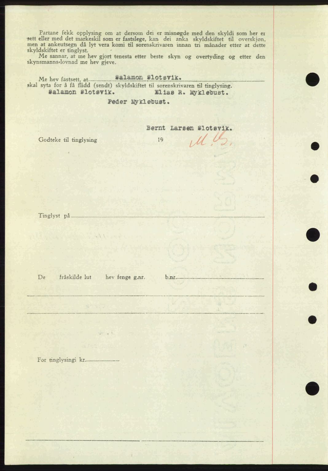 Nordre Sunnmøre sorenskriveri, AV/SAT-A-0006/1/2/2C/2Ca: Mortgage book no. A26, 1947-1948, Diary no: : 2038/1947