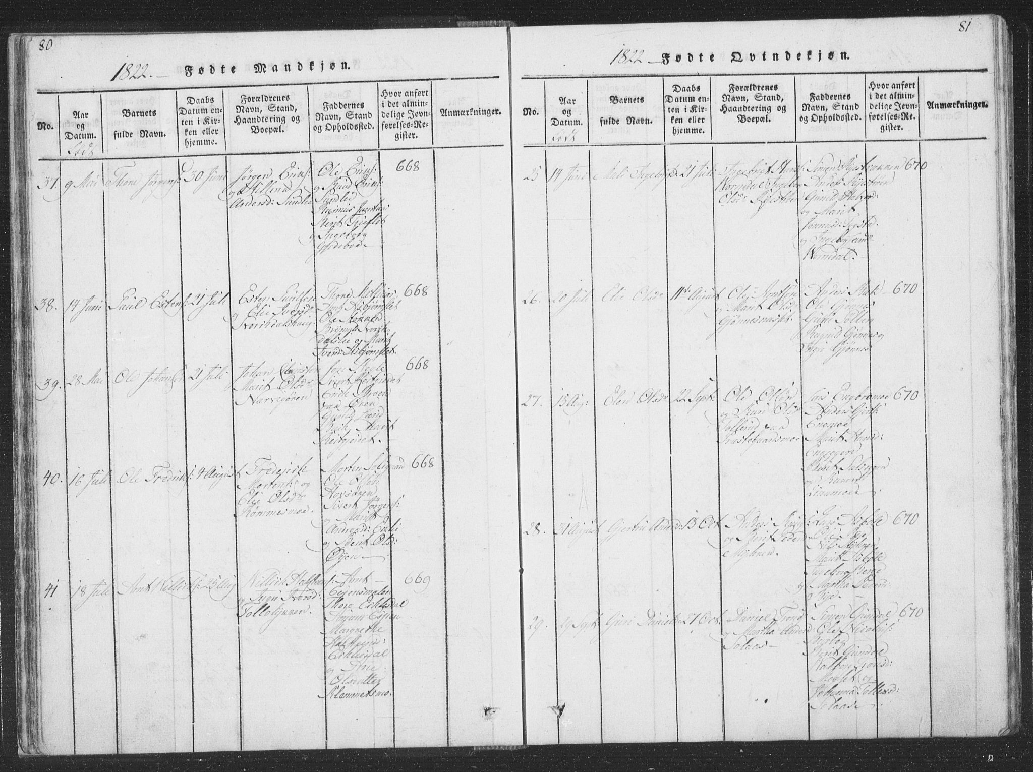 Ministerialprotokoller, klokkerbøker og fødselsregistre - Sør-Trøndelag, SAT/A-1456/668/L0816: Parish register (copy) no. 668C05, 1816-1893, p. 80-81