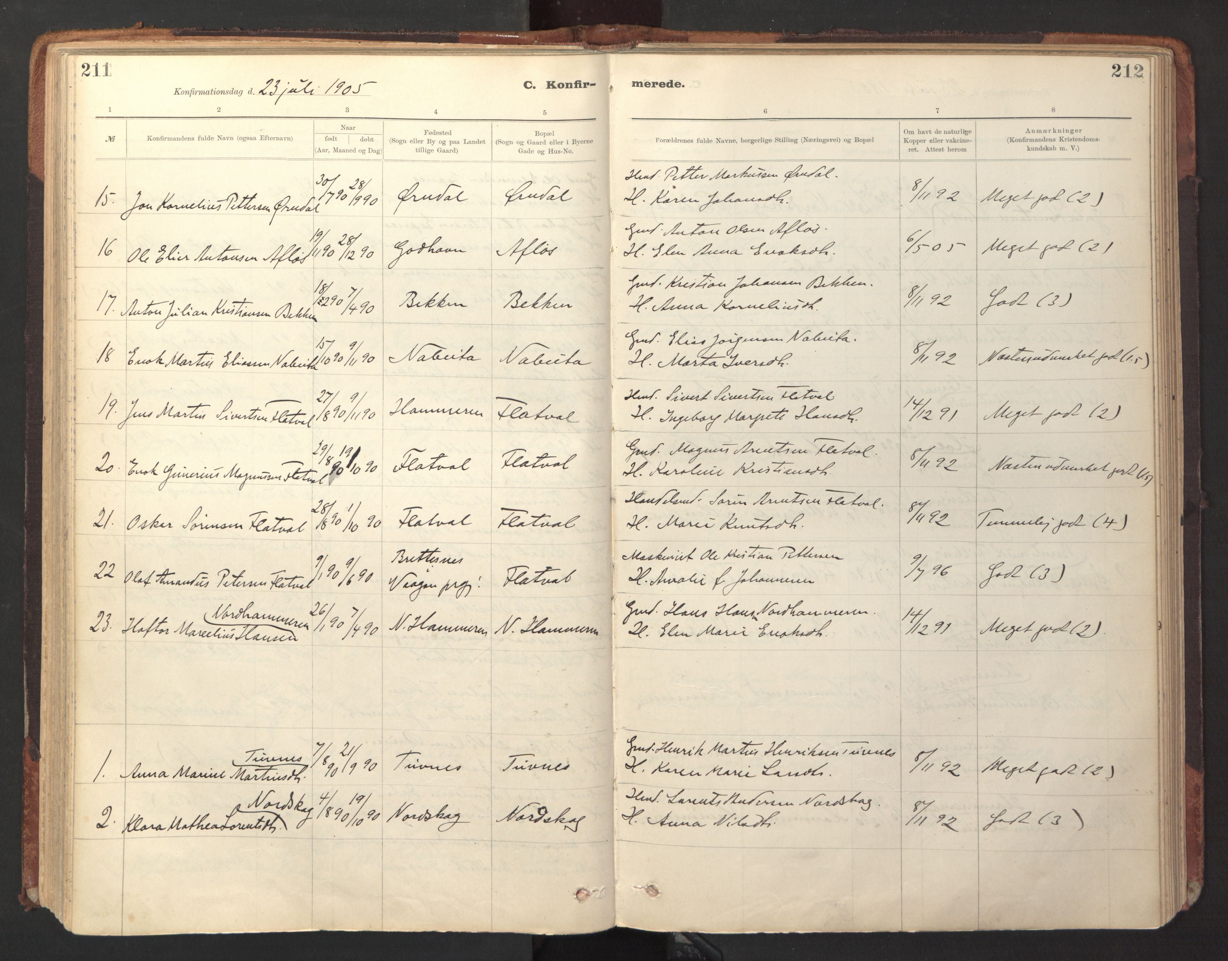 Ministerialprotokoller, klokkerbøker og fødselsregistre - Sør-Trøndelag, SAT/A-1456/641/L0596: Parish register (official) no. 641A02, 1898-1915, p. 211-212