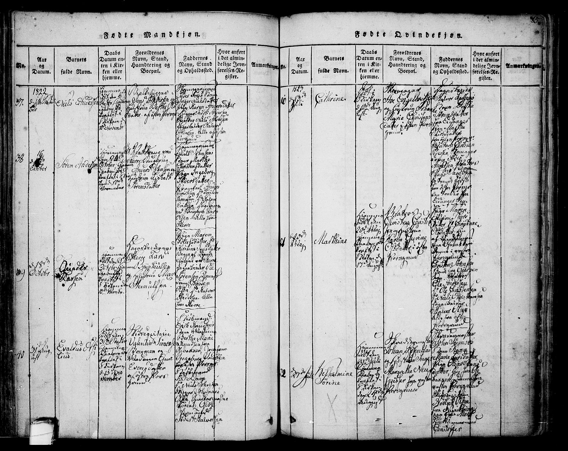 Porsgrunn kirkebøker , AV/SAKO-A-104/F/Fa/L0004: Parish register (official) no. 4, 1814-1828, p. 85