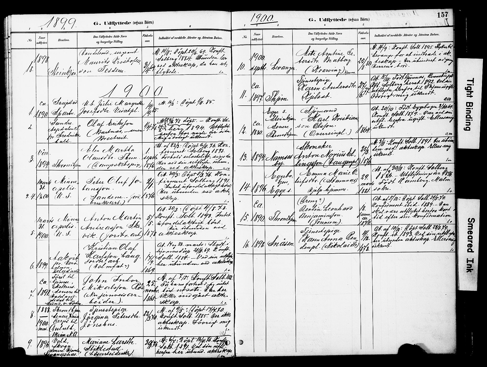 Ministerialprotokoller, klokkerbøker og fødselsregistre - Nord-Trøndelag, SAT/A-1458/741/L0396: Parish register (official) no. 741A10, 1889-1901, p. 157
