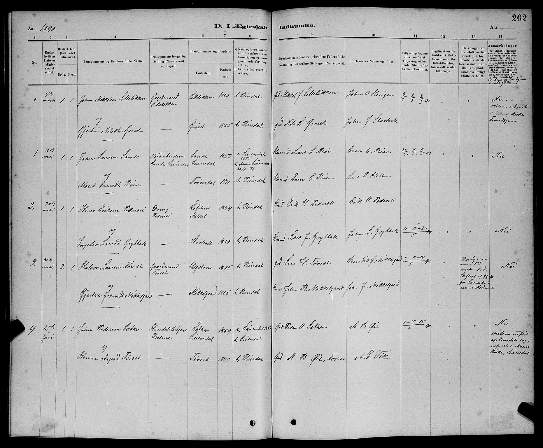 Ministerialprotokoller, klokkerbøker og fødselsregistre - Møre og Romsdal, AV/SAT-A-1454/598/L1077: Parish register (copy) no. 598C02, 1879-1891, p. 202