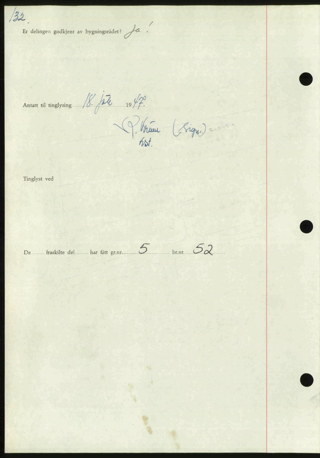 Orkdal sorenskriveri, SAT/A-4169/1/2/2C: Mortgage book no. A, 1947-1947, Diary no: : 897/1947