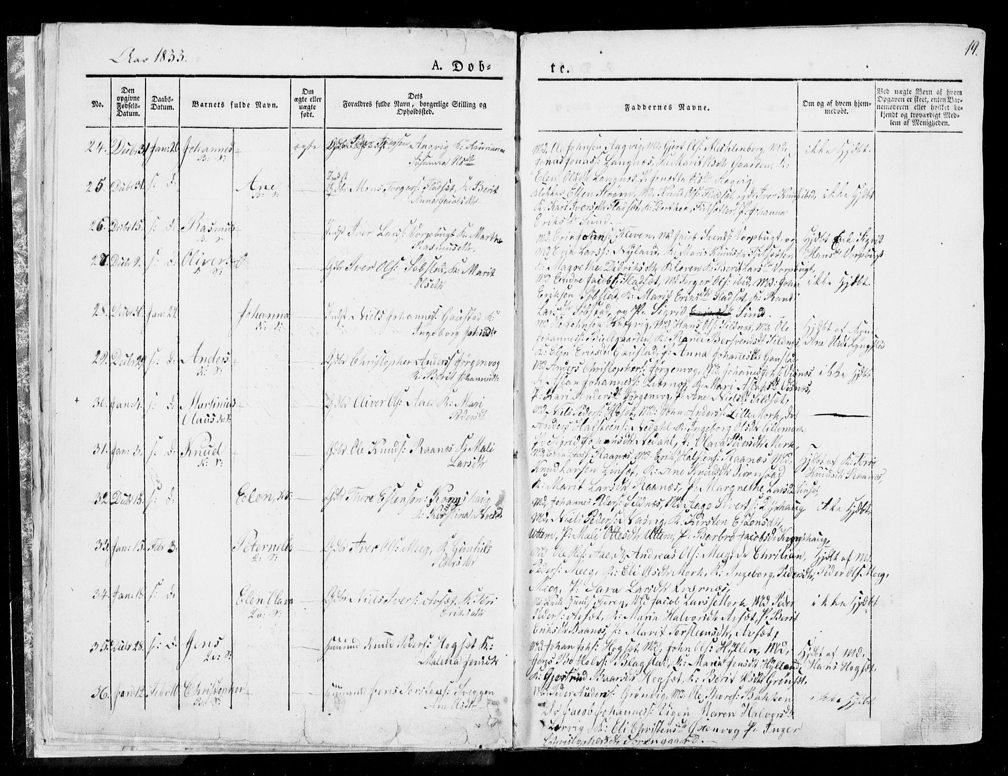 Ministerialprotokoller, klokkerbøker og fødselsregistre - Møre og Romsdal, AV/SAT-A-1454/568/L0803: Parish register (official) no. 568A10, 1830-1853, p. 19