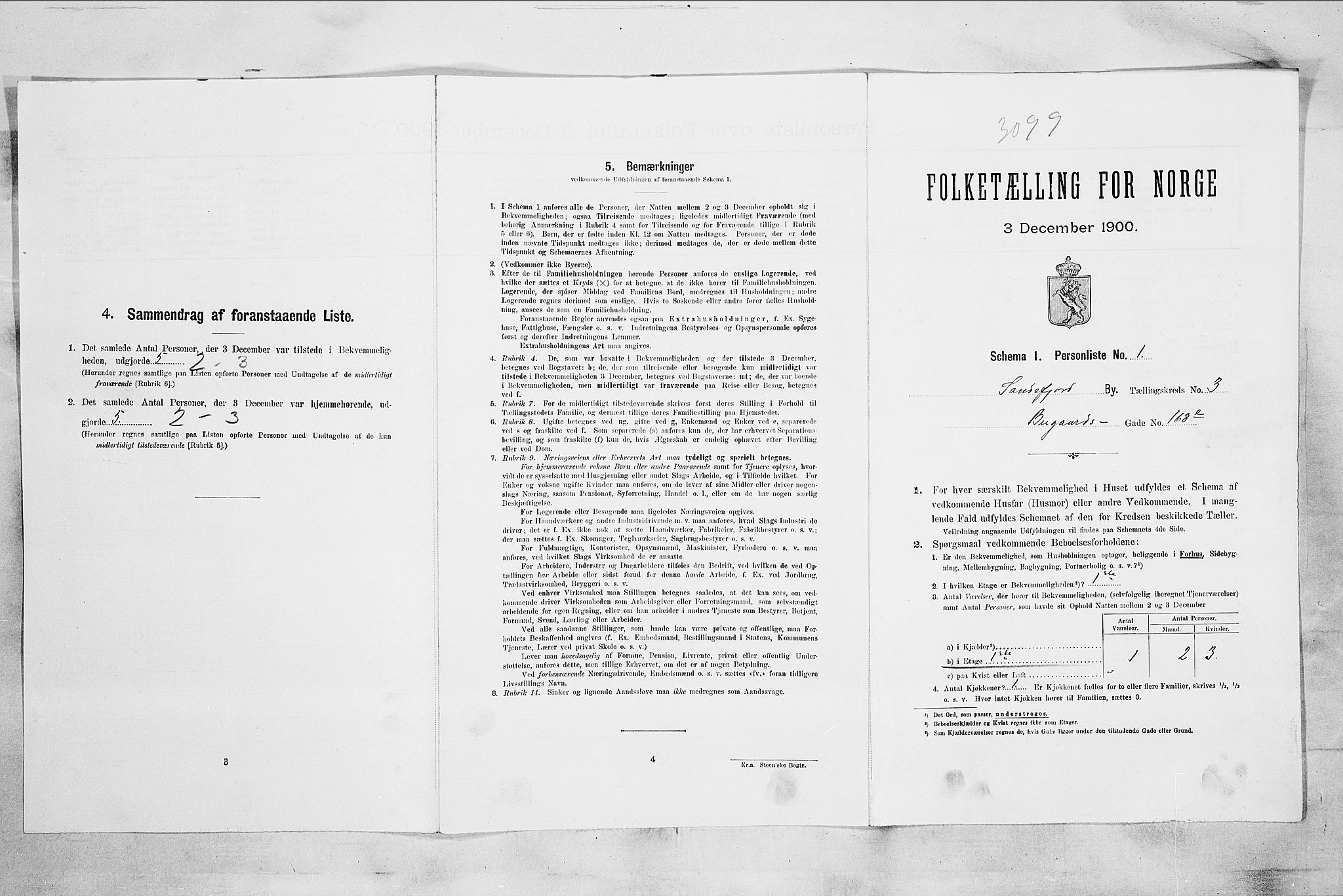 RA, 1900 census for Sandefjord, 1900, p. 693