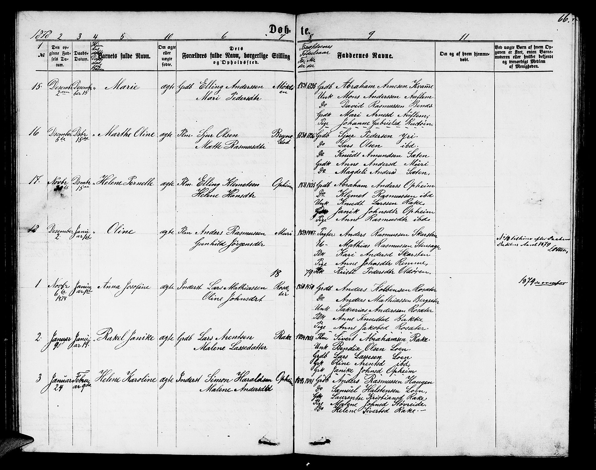 Innvik sokneprestembete, SAB/A-80501: Parish register (copy) no. B 2, 1864-1885, p. 66