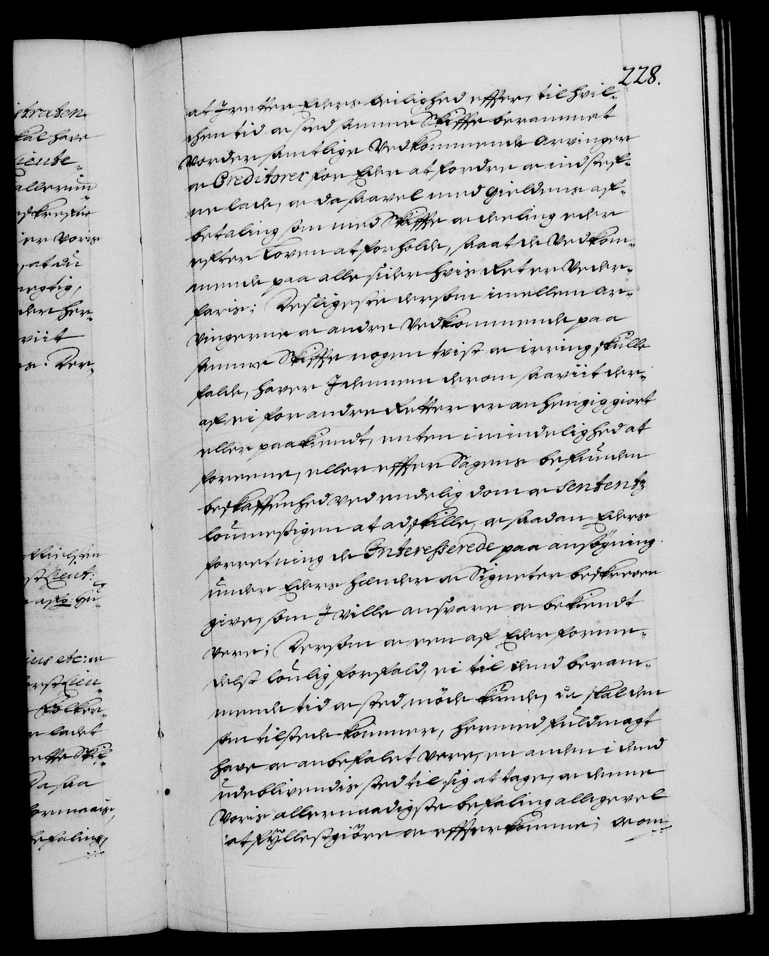 Danske Kanselli 1572-1799, AV/RA-EA-3023/F/Fc/Fca/Fcab/L0015: Norske tegnelser (mikrofilm), 1692-1699, p. 228a
