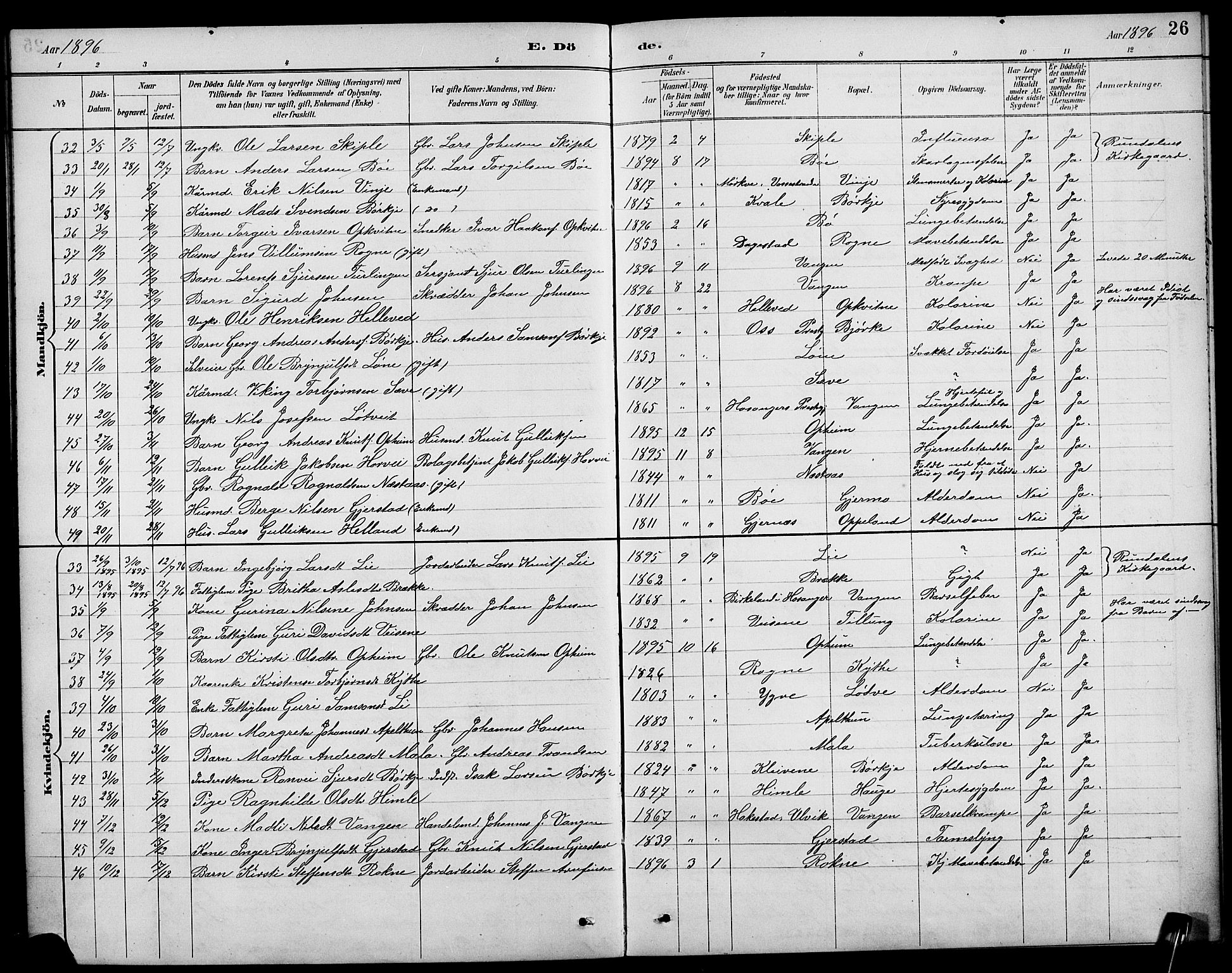 Voss sokneprestembete, AV/SAB-A-79001/H/Hab: Parish register (copy) no. F 1, 1890-1912, p. 26