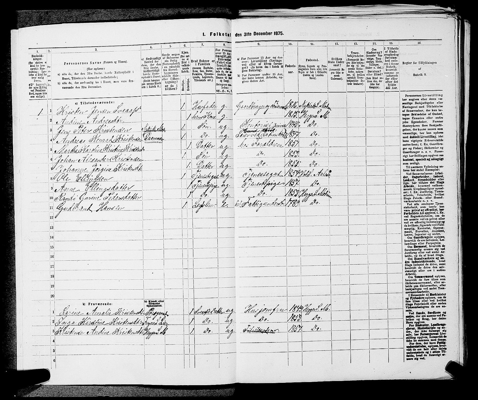 SAKO, 1875 census for 0623P Modum, 1875, p. 317