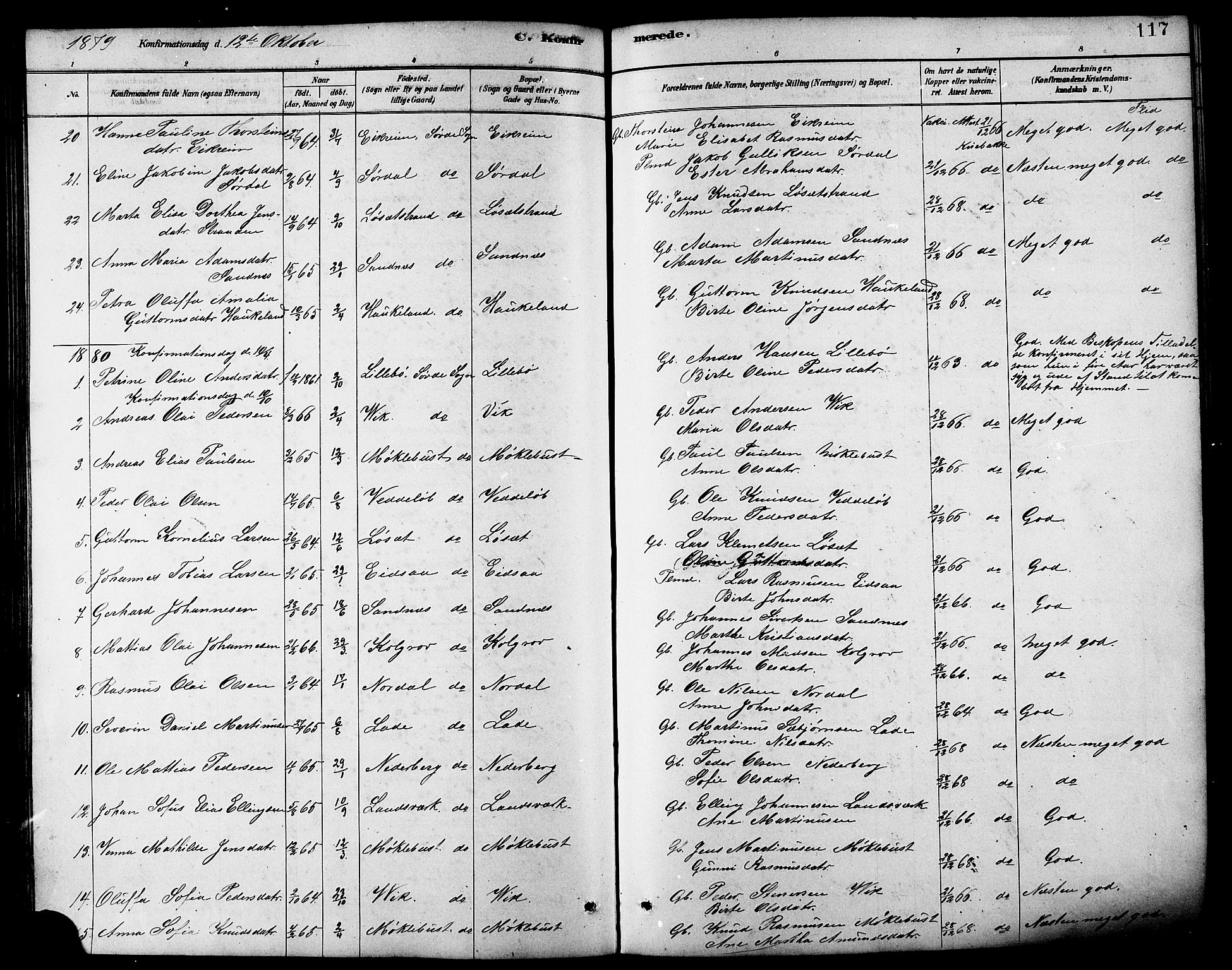 Ministerialprotokoller, klokkerbøker og fødselsregistre - Møre og Romsdal, AV/SAT-A-1454/502/L0027: Parish register (copy) no. 502C01, 1878-1908, p. 117