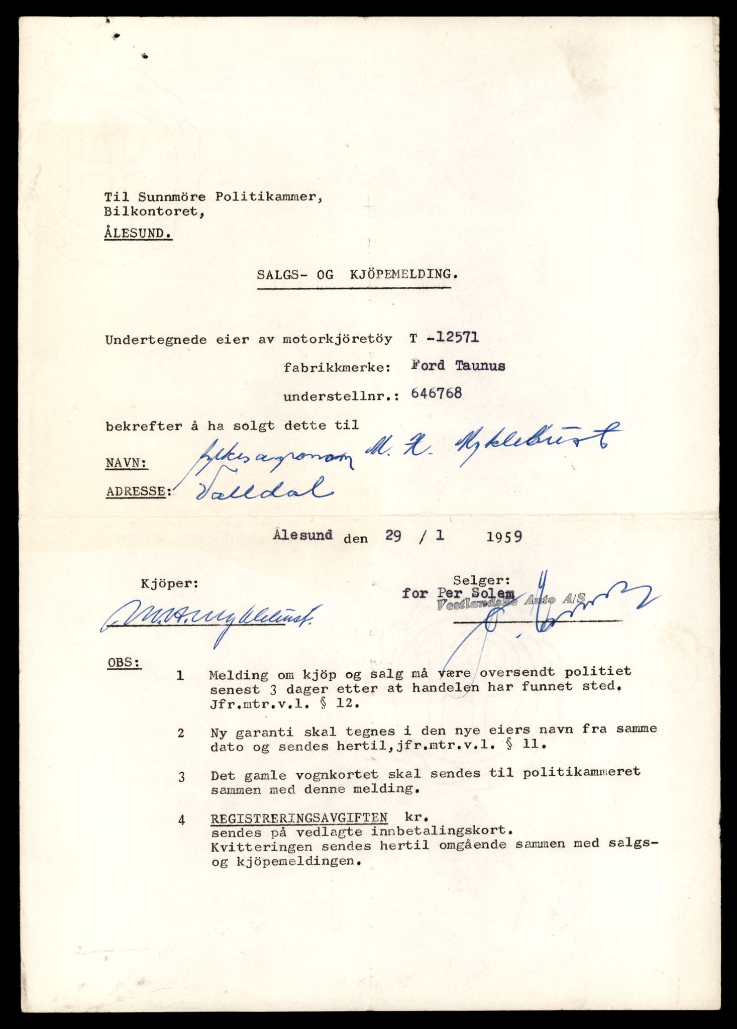 Møre og Romsdal vegkontor - Ålesund trafikkstasjon, AV/SAT-A-4099/F/Fe/L0034: Registreringskort for kjøretøy T 12500 - T 12652, 1927-1998, p. 1346