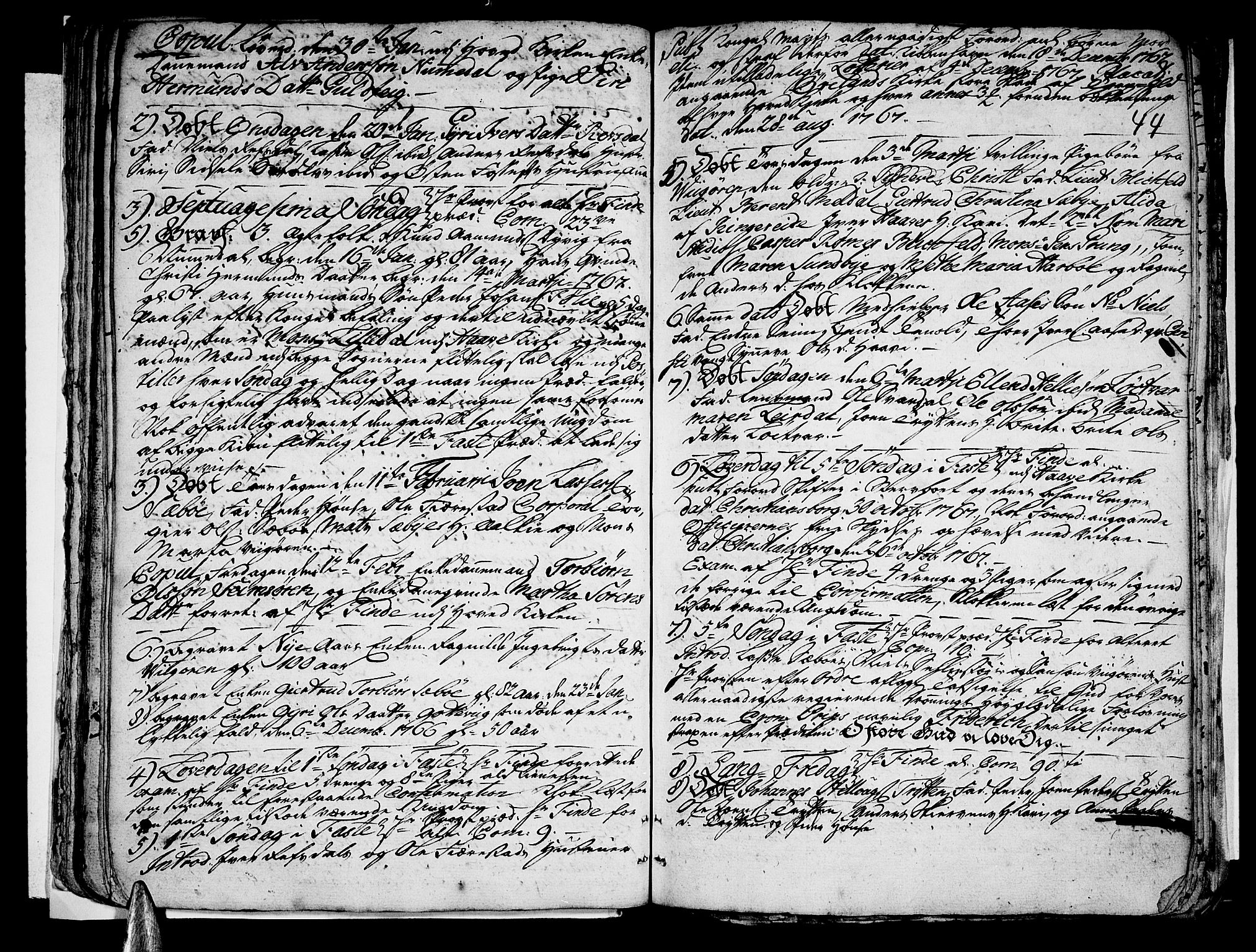 Vik sokneprestembete, SAB/A-81501: Parish register (official) no. A 3 /1, 1755-1771, p. 44