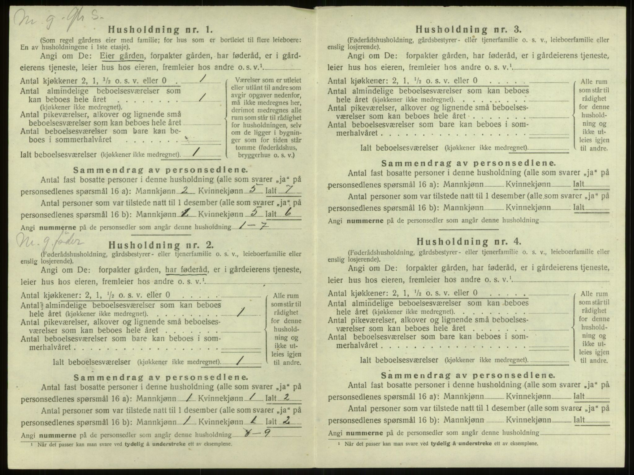 SAB, 1920 census for Manger, 1920, p. 1085