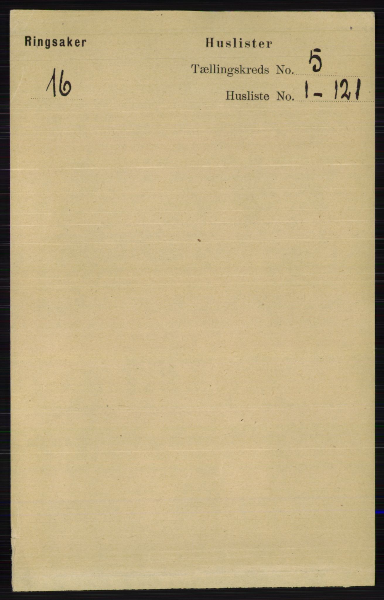 RA, 1891 census for 0412 Ringsaker, 1891, p. 2295