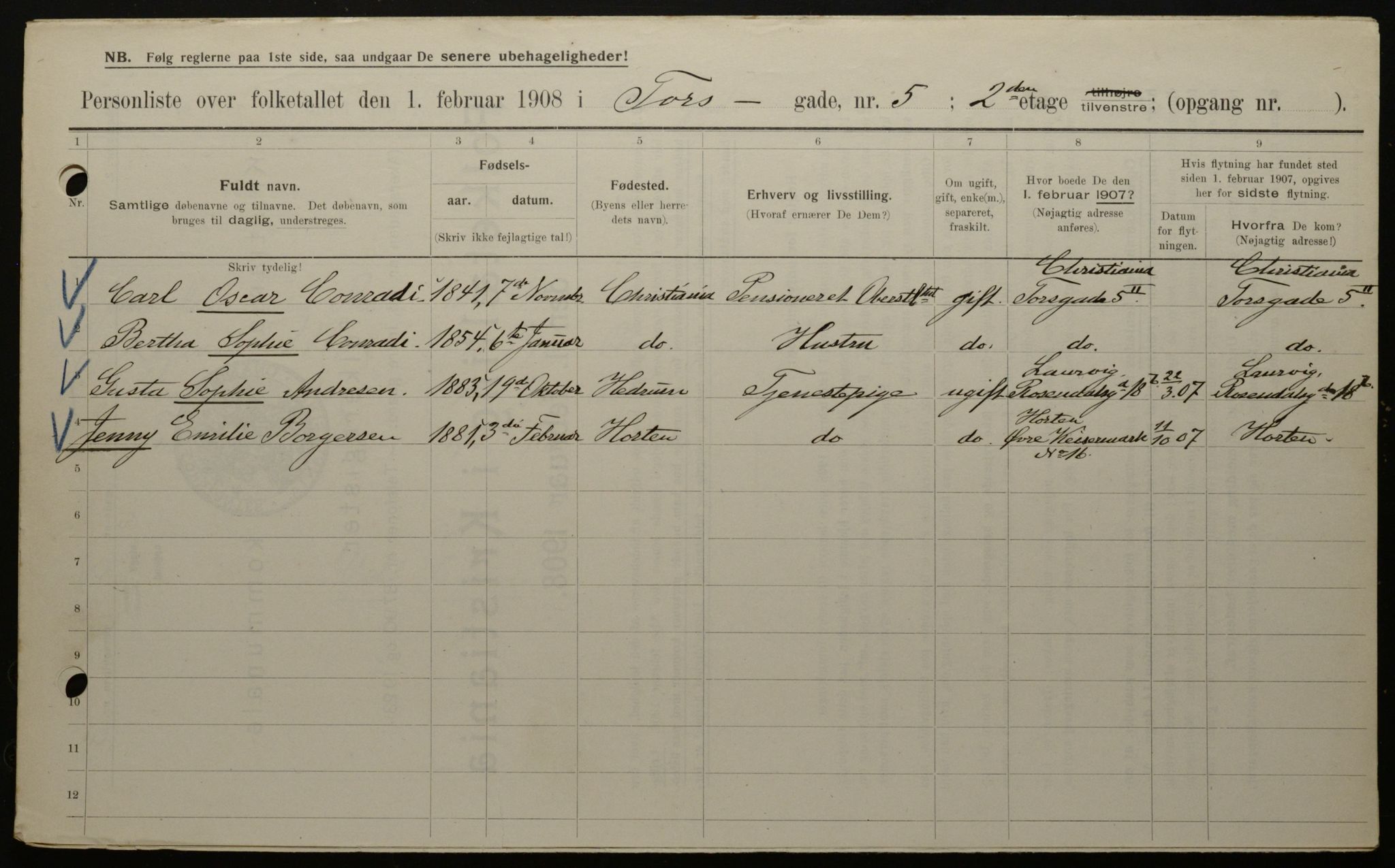 OBA, Municipal Census 1908 for Kristiania, 1908, p. 102938