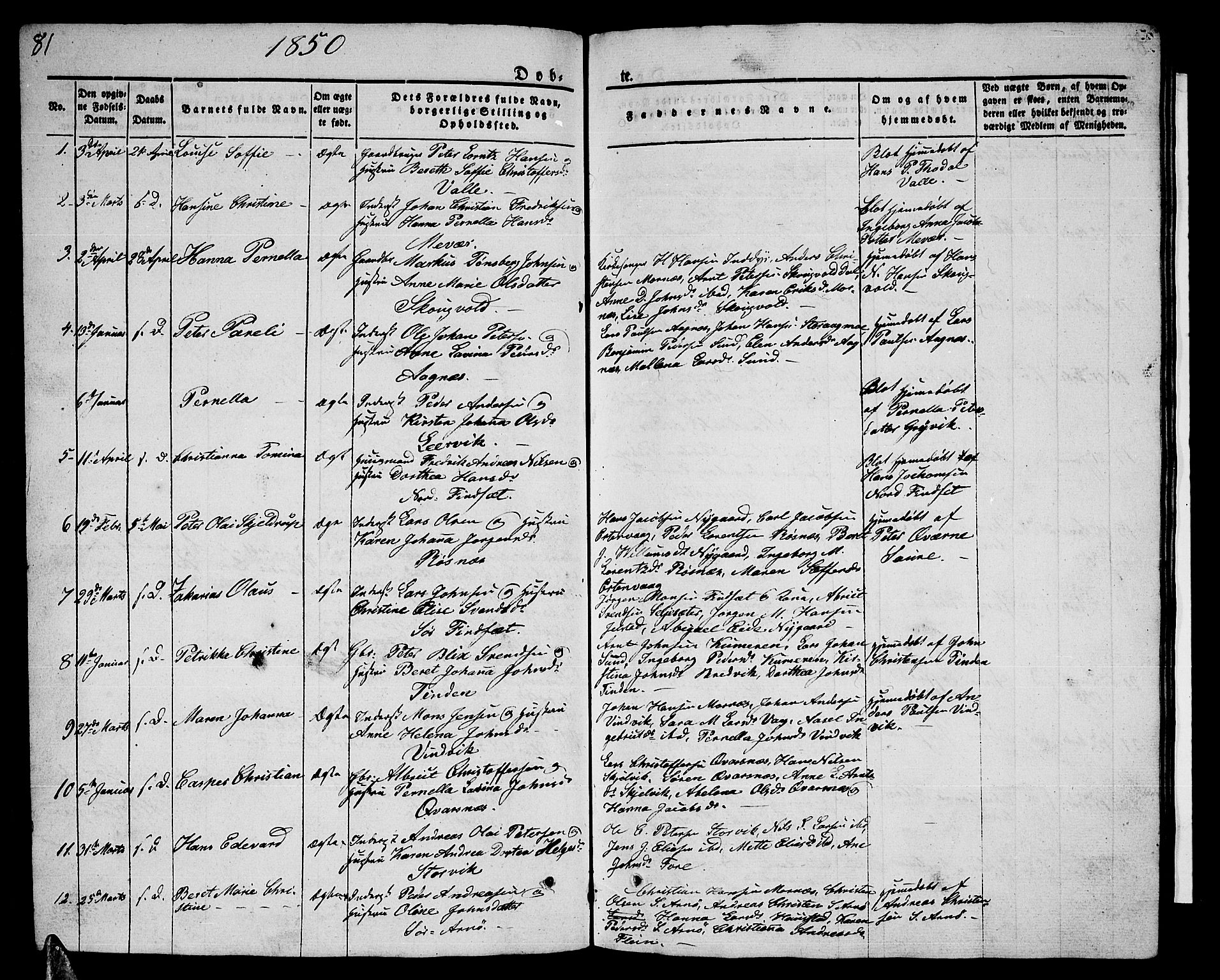 Ministerialprotokoller, klokkerbøker og fødselsregistre - Nordland, SAT/A-1459/805/L0106: Parish register (copy) no. 805C02, 1841-1861, p. 81
