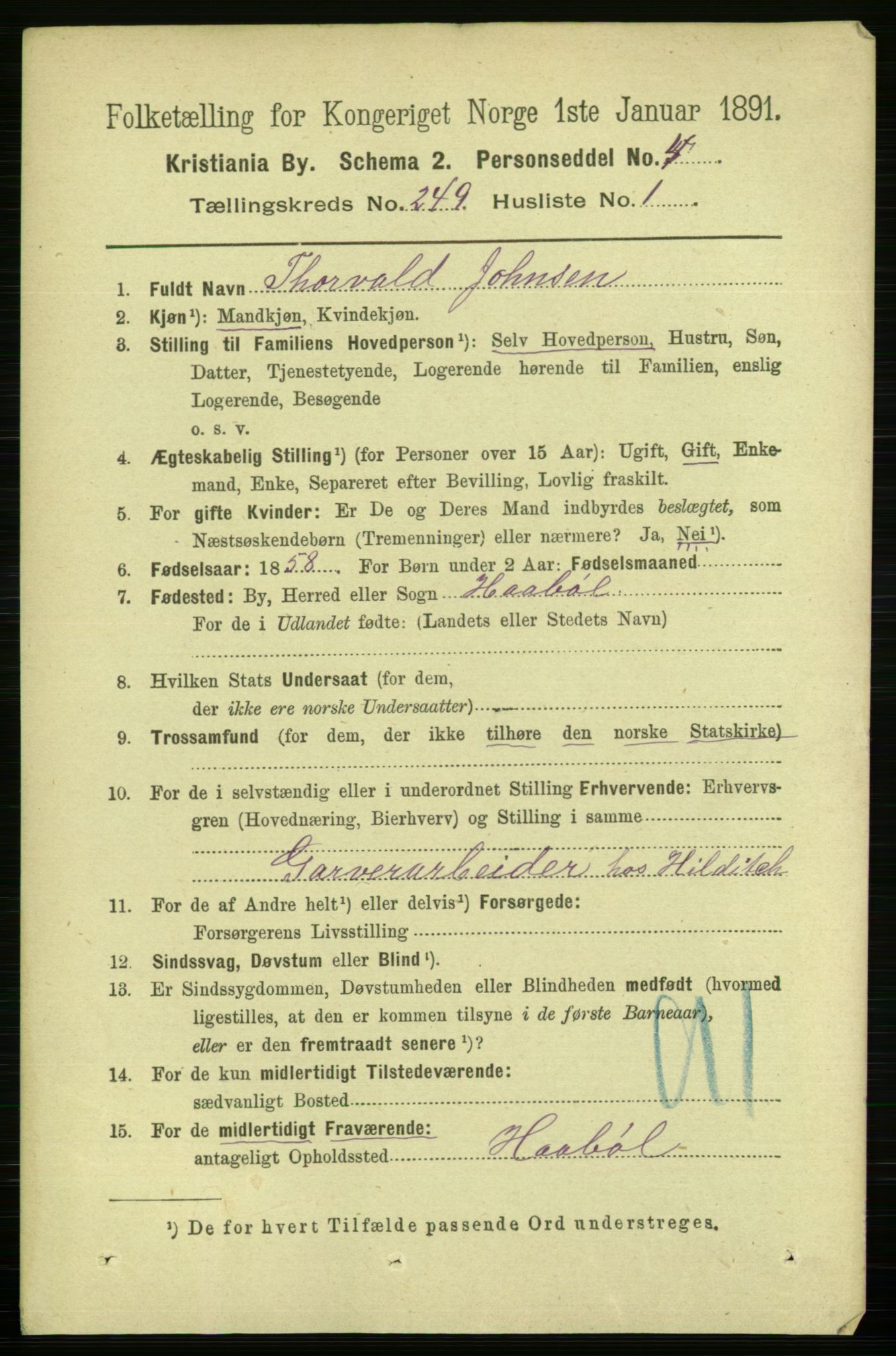 RA, 1891 census for 0301 Kristiania, 1891, p. 152317