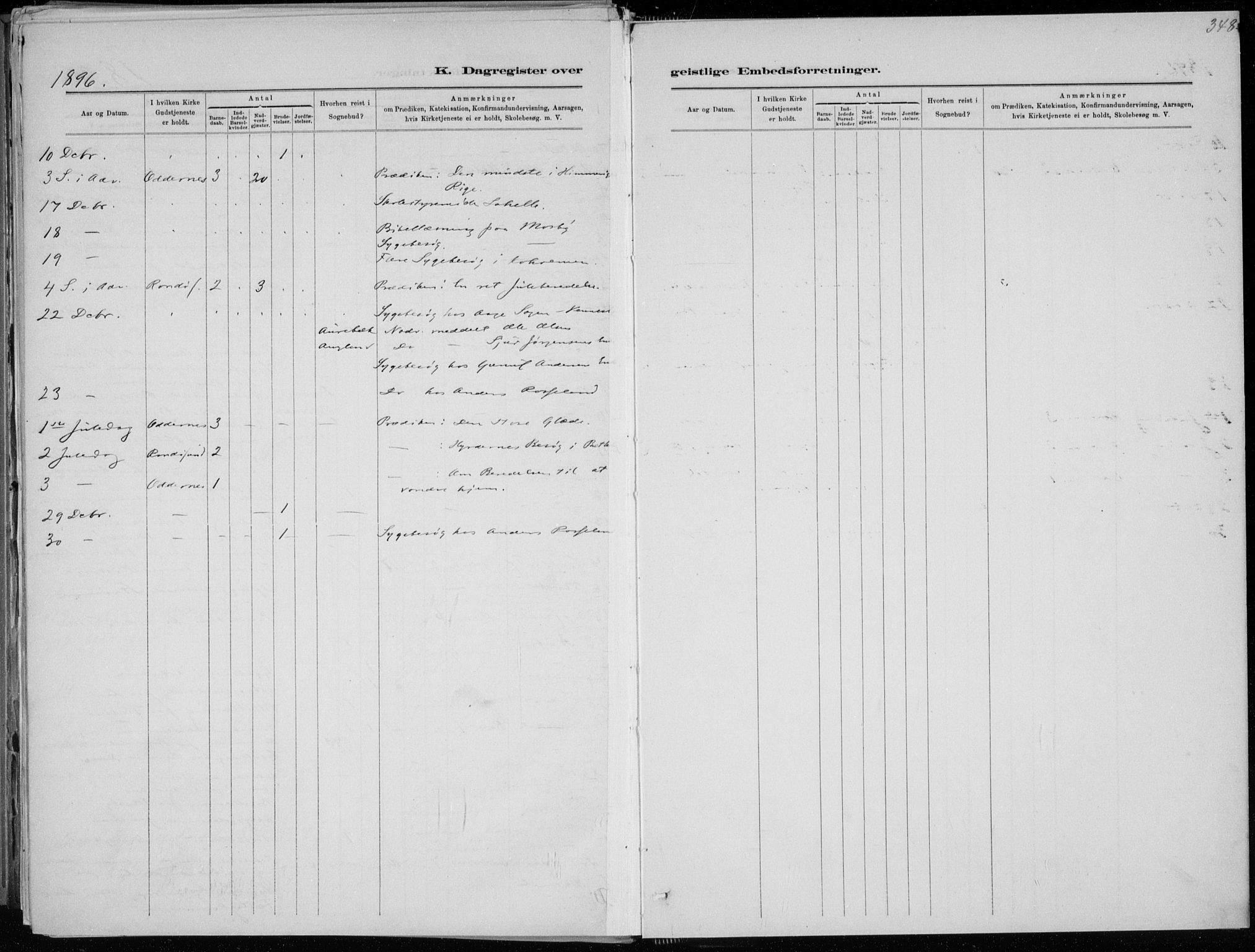 Oddernes sokneprestkontor, AV/SAK-1111-0033/F/Fa/Faa/L0009: Parish register (official) no. A 9, 1884-1896, p. 348