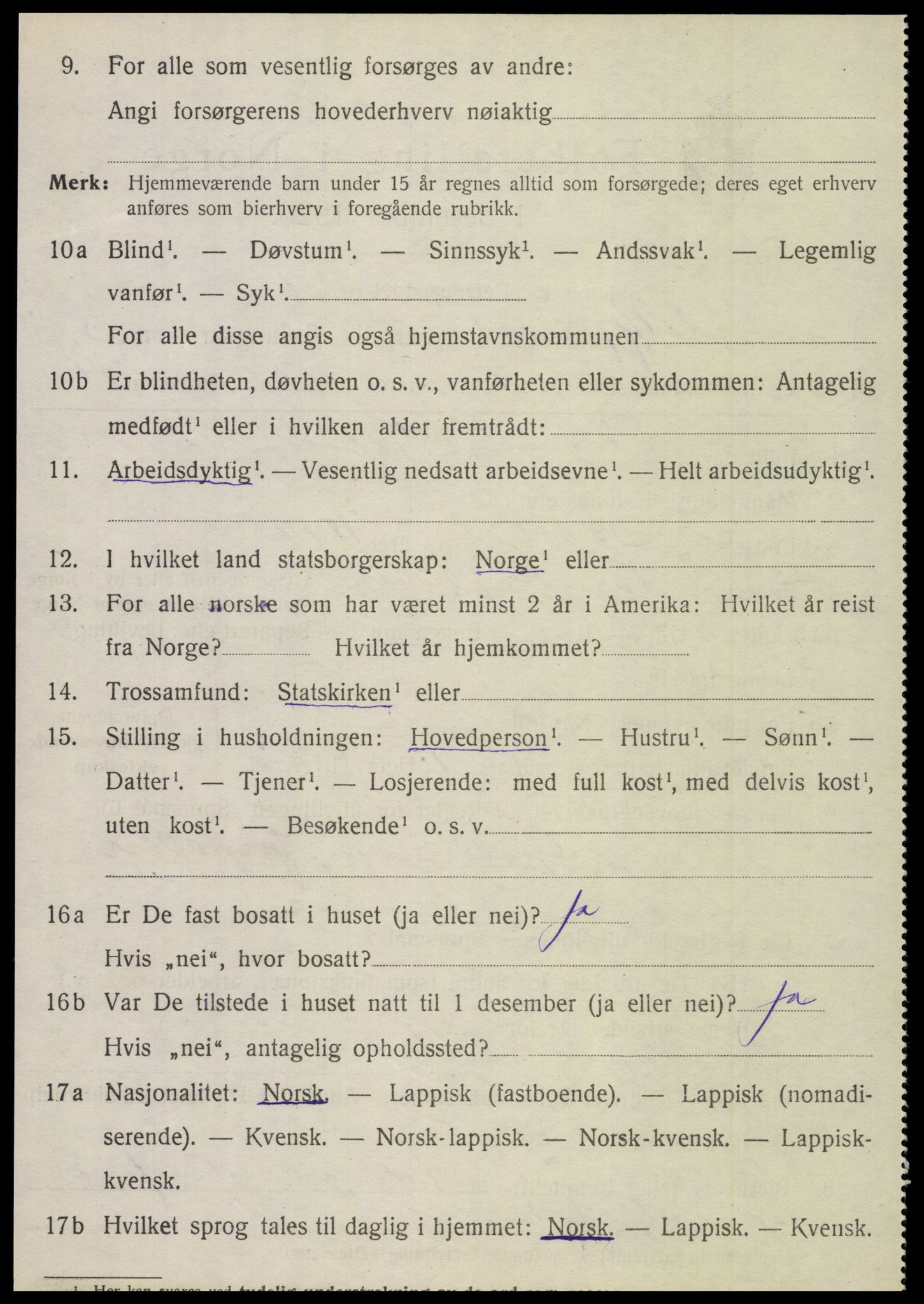 SAT, 1920 census for Hattfjelldal, 1920, p. 1091