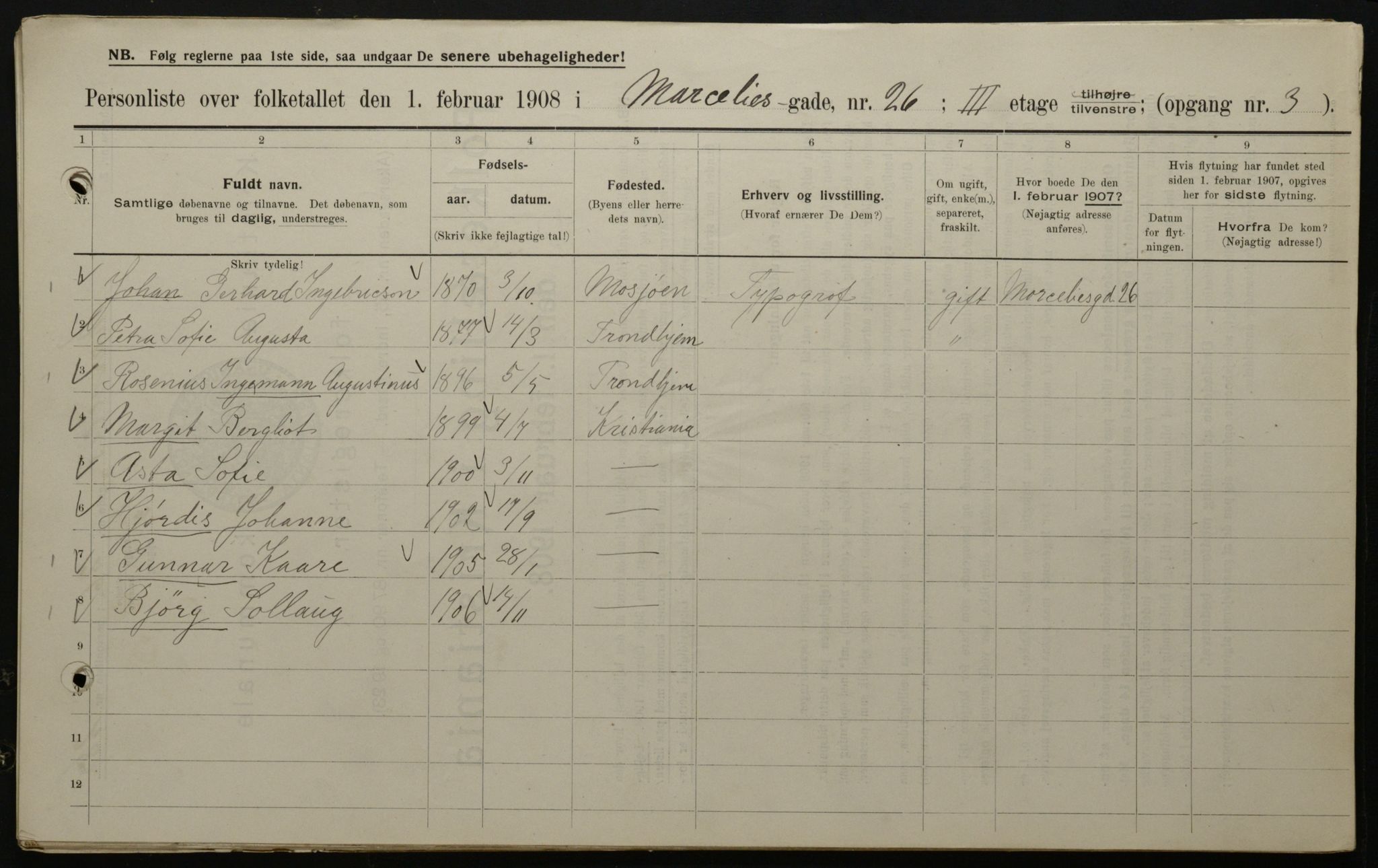 OBA, Municipal Census 1908 for Kristiania, 1908, p. 57800