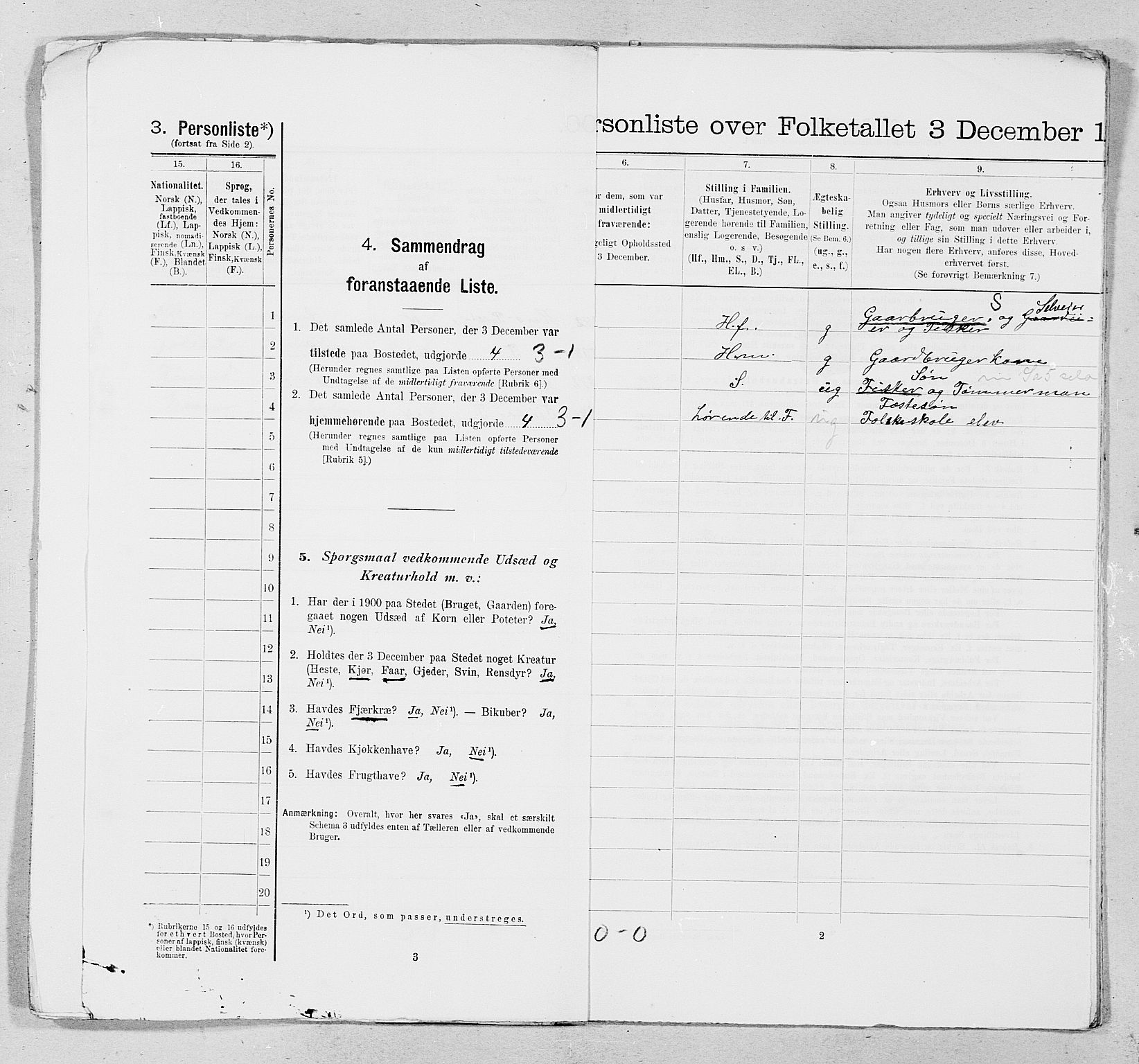 SAT, 1900 census for Vega, 1900, p. 26