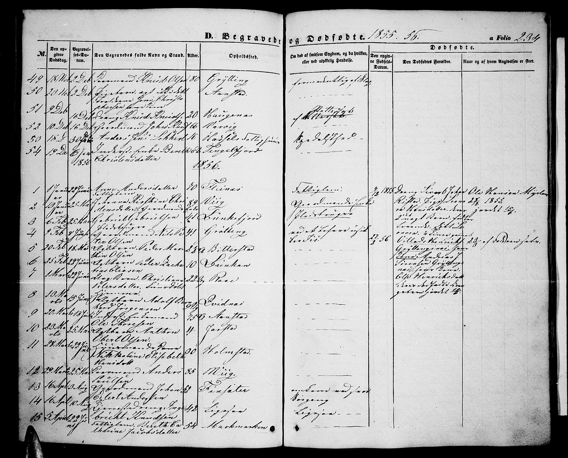 Ministerialprotokoller, klokkerbøker og fødselsregistre - Nordland, AV/SAT-A-1459/888/L1265: Parish register (copy) no. 888C03, 1850-1863, p. 234