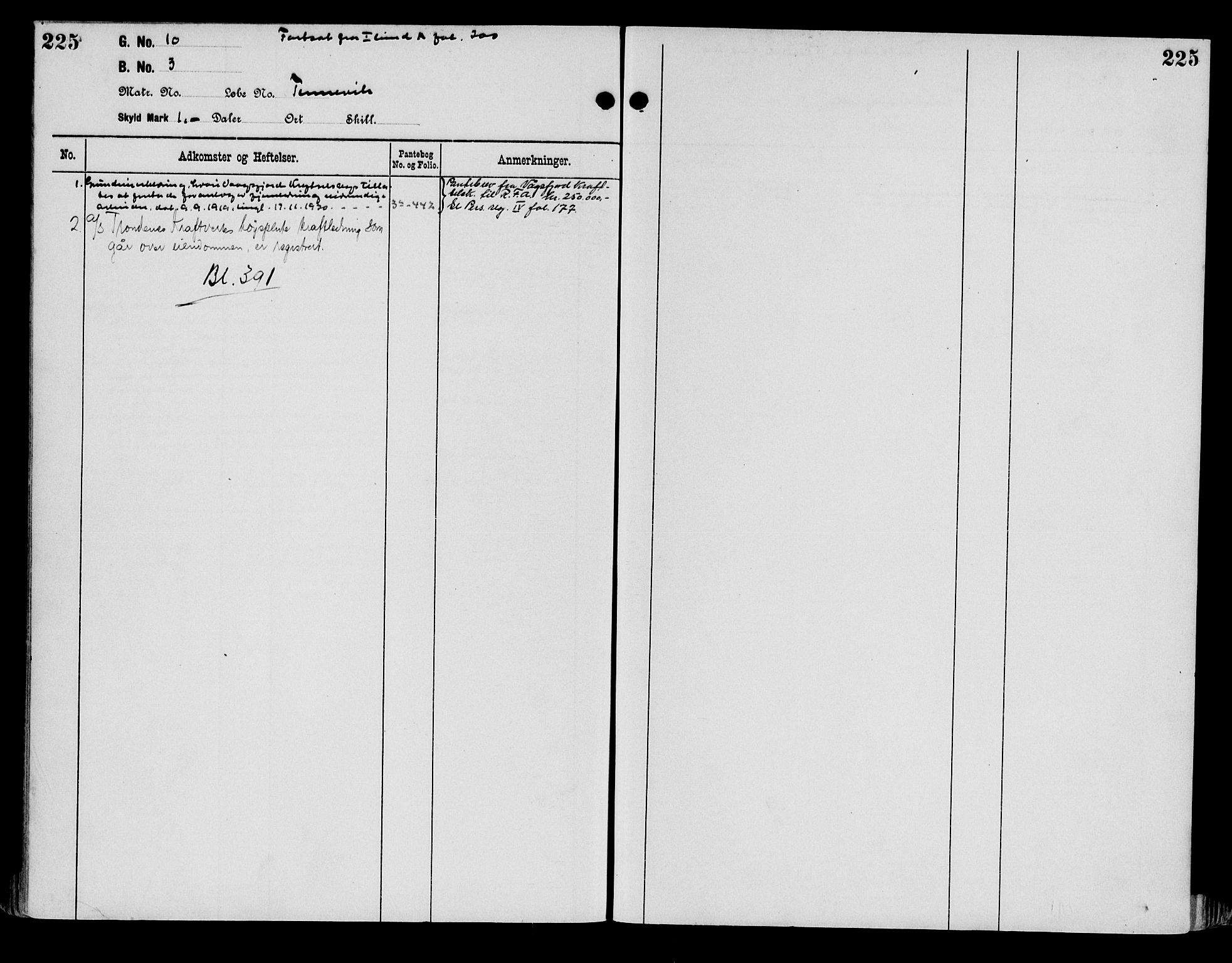 Trondenes sorenskriveri, AV/SATØ-S-0049/1/Ga/L0010: Mortgage register no. 10, p. 225