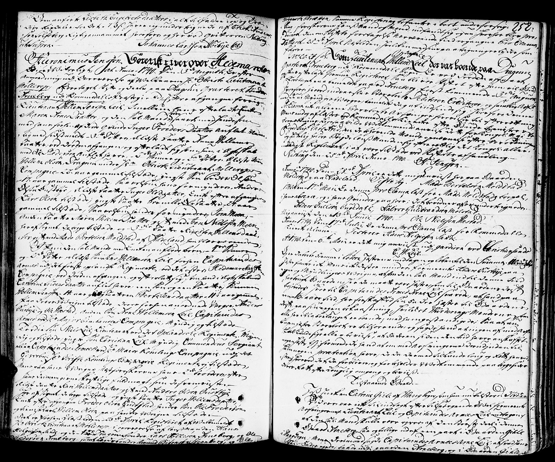 Hedemarken sorenskriveri, SAH/TING-034/J/Ja/L0011: Skifteprotokoll, 1736-1743, p. 251b-252a