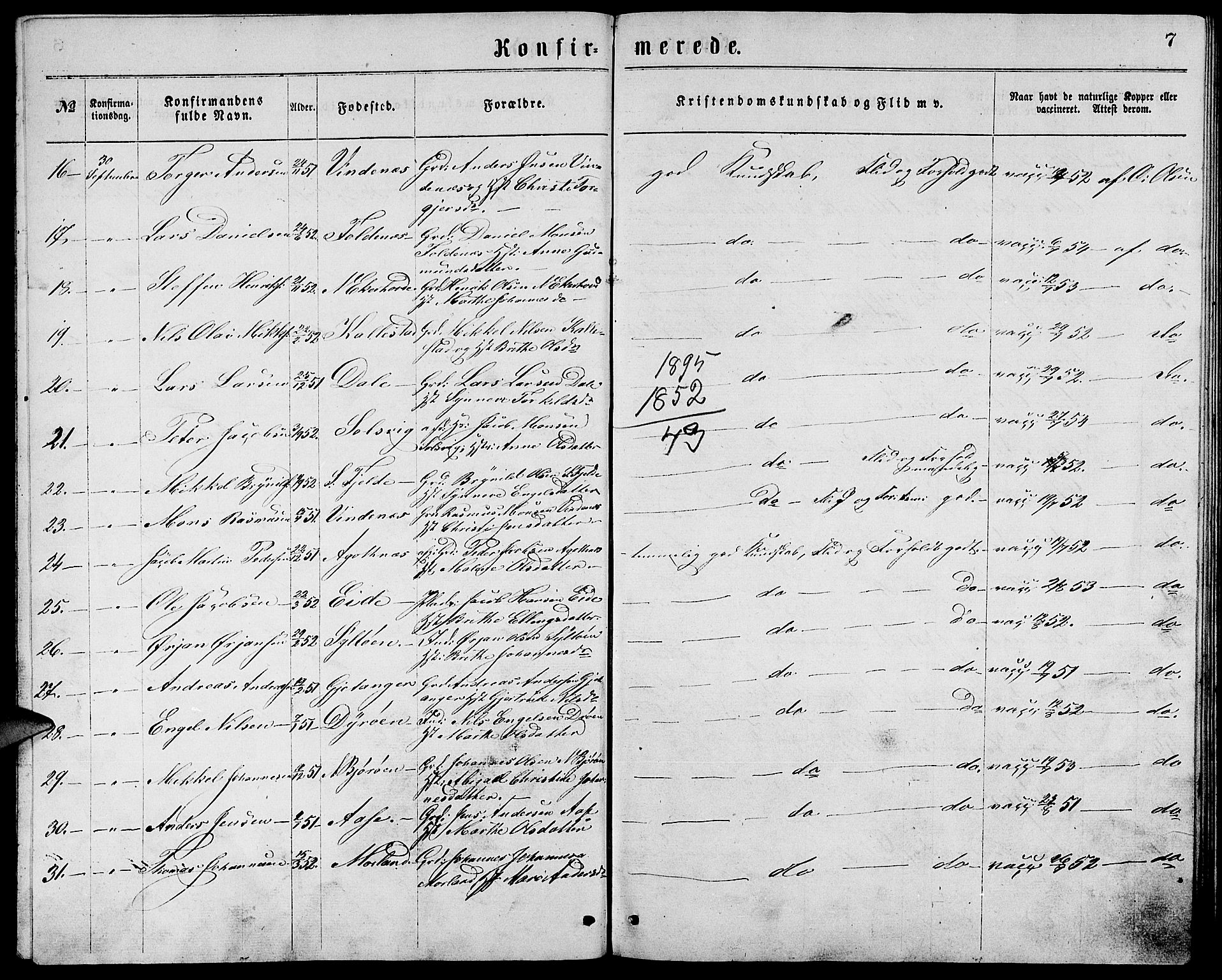Fjell sokneprestembete, SAB/A-75301/H/Hab: Parish register (copy) no. A 3, 1866-1879, p. 7