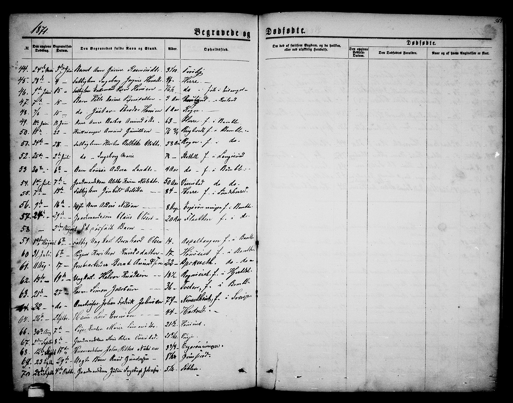 Bamble kirkebøker, AV/SAKO-A-253/G/Ga/L0006: Parish register (copy) no. I 6, 1860-1876, p. 363