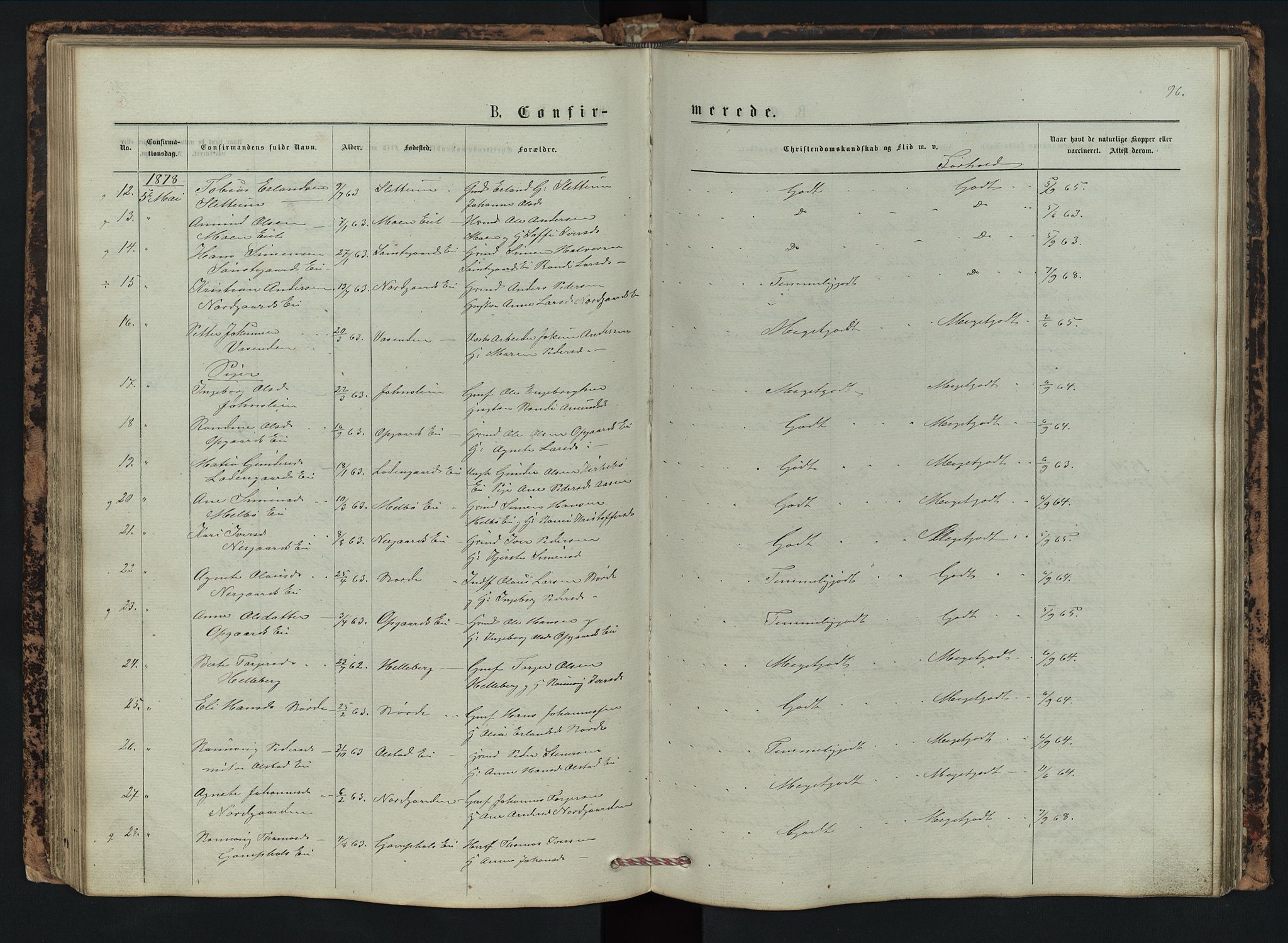 Vestre Gausdal prestekontor, AV/SAH-PREST-094/H/Ha/Hab/L0002: Parish register (copy) no. 2, 1874-1897, p. 96