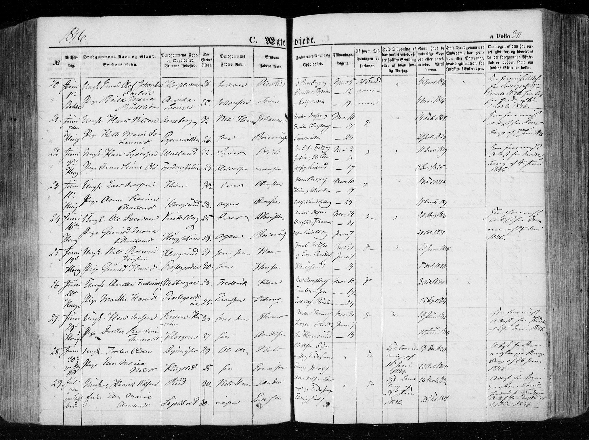 Eiker kirkebøker, SAKO/A-4/F/Fa/L0014: Parish register (official) no. I 14, 1846-1854, p. 311
